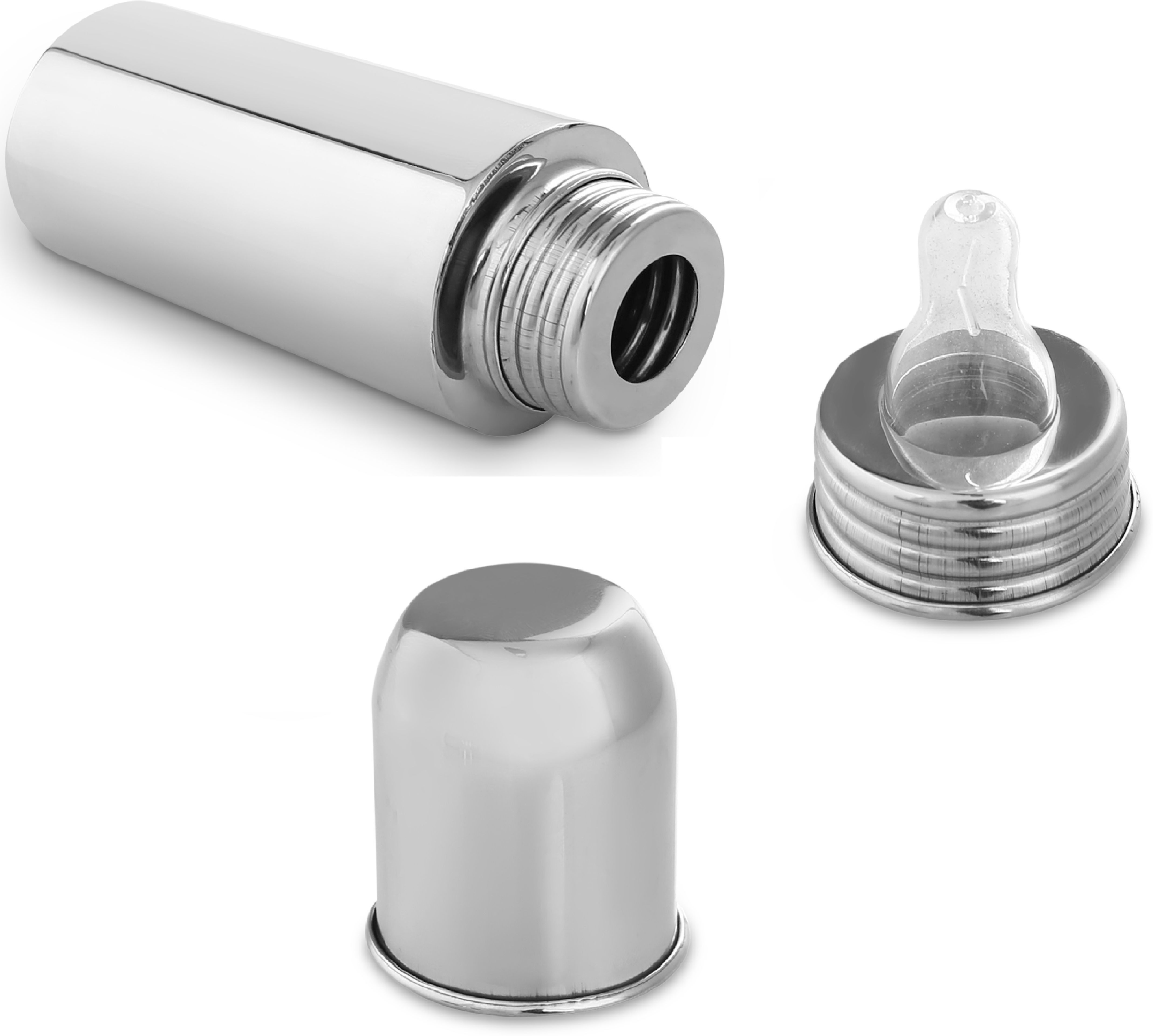 hm point Stainless Steel Baby Feeding Bottle for Kids/Steel- Stainless Steel-picture-41