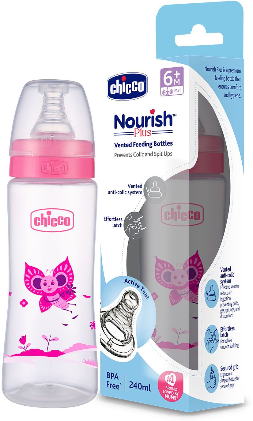 Nourish Plus Feeding Bottle 240ml Fast Flow 6M+ - 240 ml-image-47