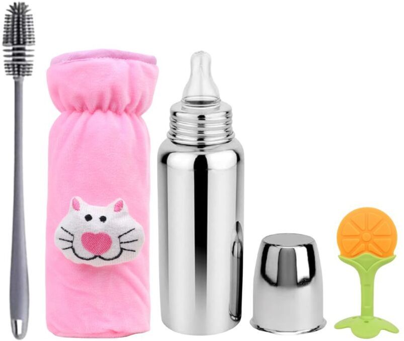 BPA Free Baby Bottle Cleaner Set with Silicone Nipple and Straw Brush - 250 ml-image-1