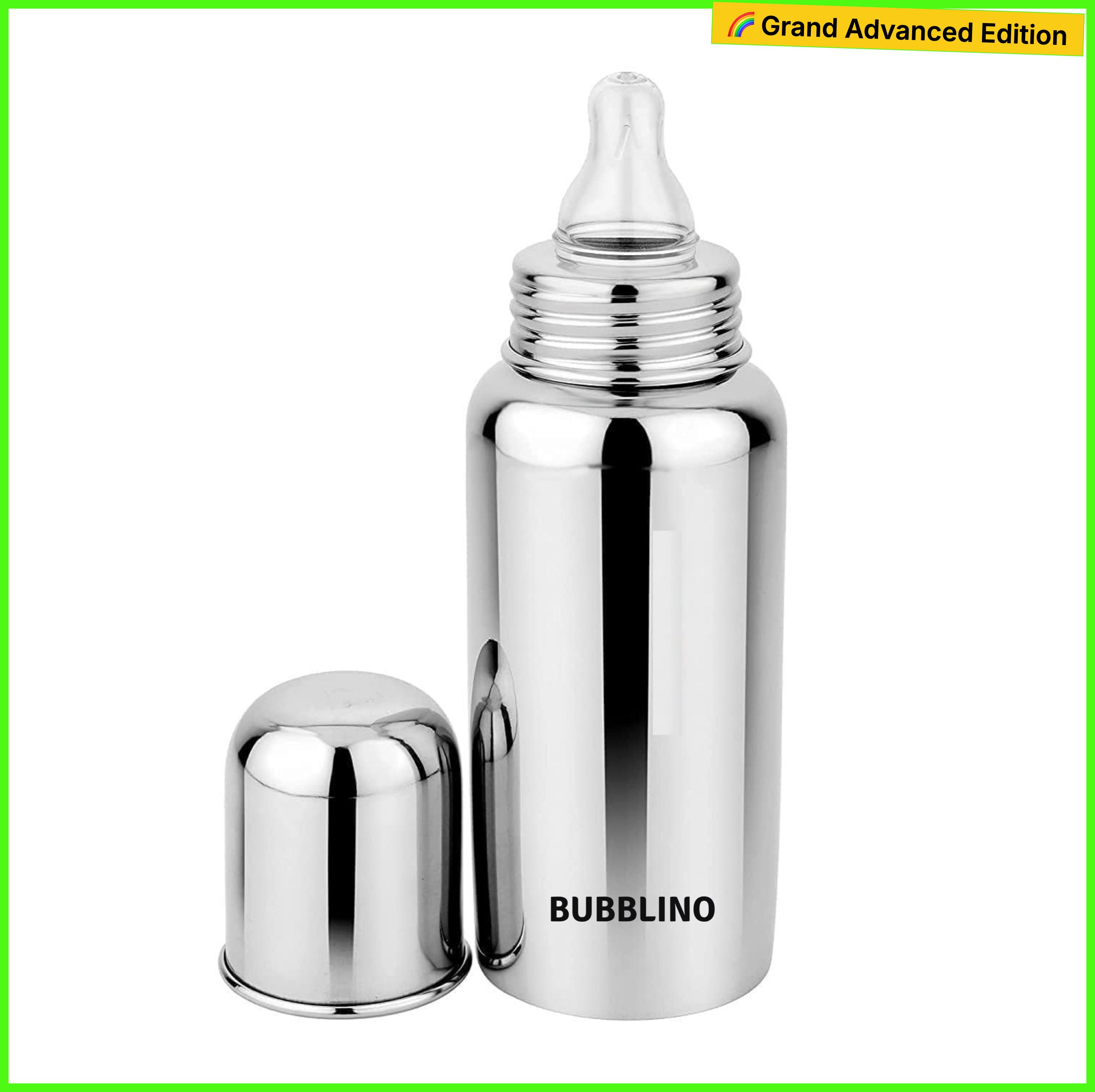 bubblino Premium Stainless Steel Baby Feeding Bottle | 03+Months - 240 ml-picture-29