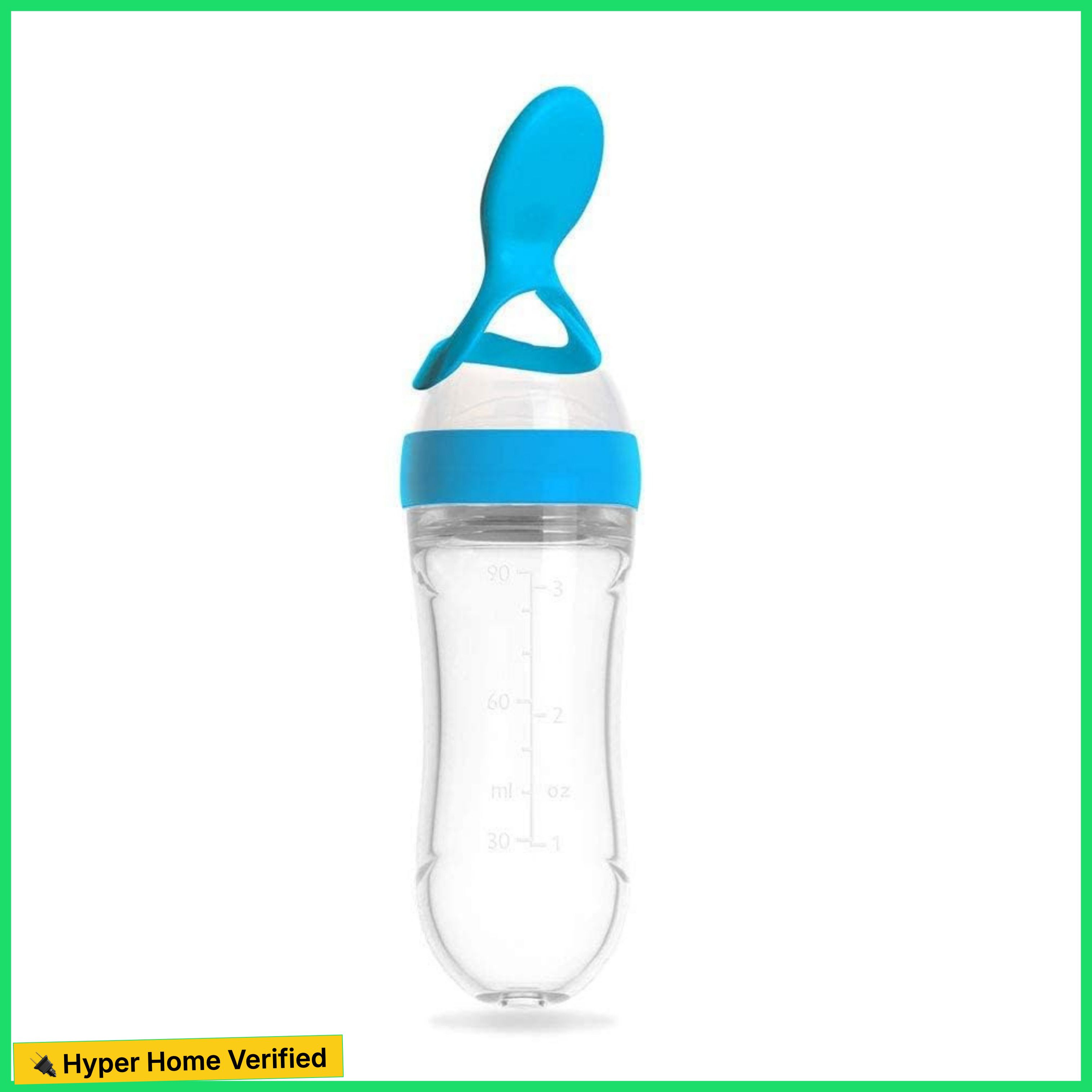 bubblino Squeeze Silicone Baby Spoon Feeder Bottle, BPA-Free,Cereal Feeder (Blue, 90 ml) - 90 ml-picture-13