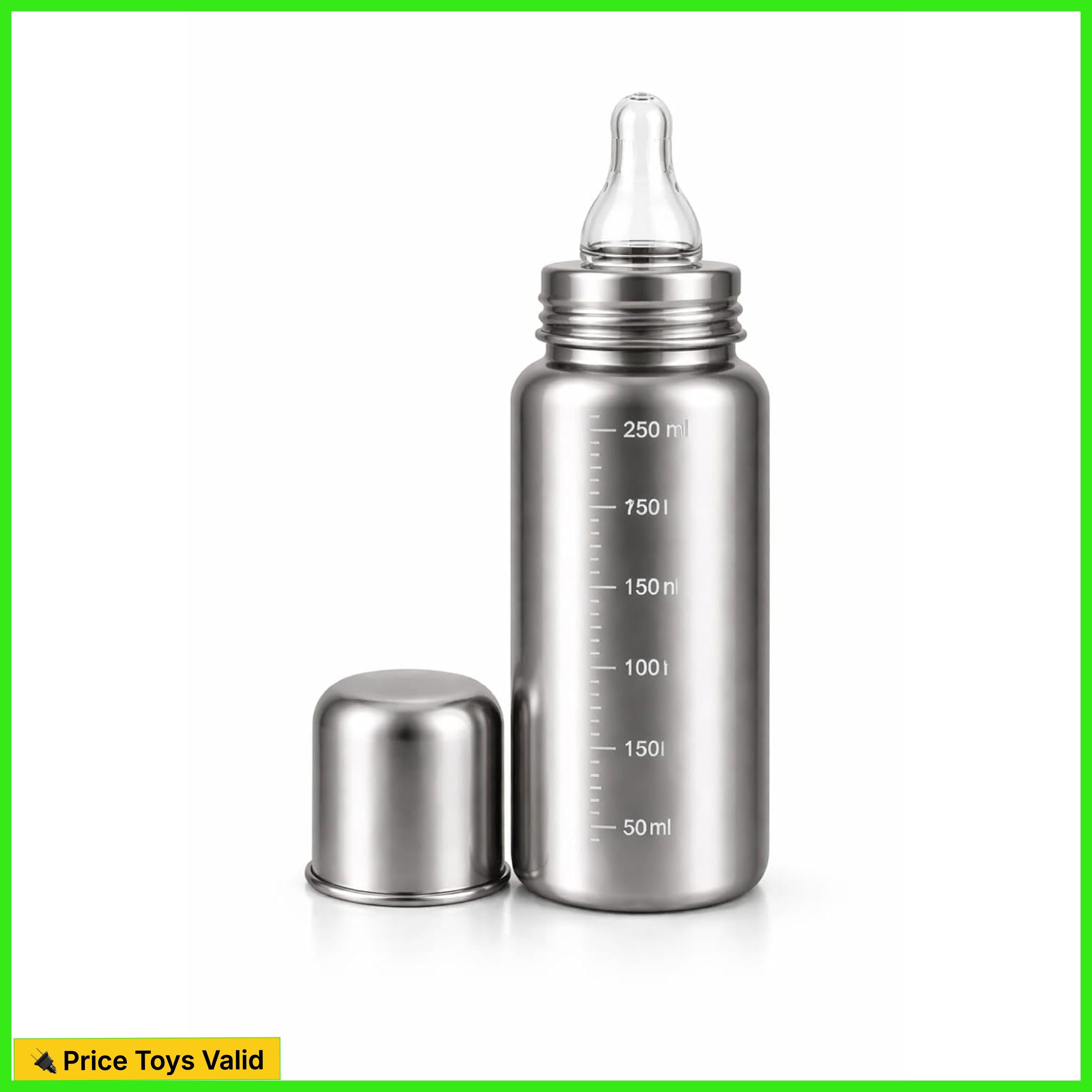 bubblino Premium Stainless Steel Baby Feeding Bottle, Anti-Colic Silicone, BPA-Free - 240 ml-picture-34