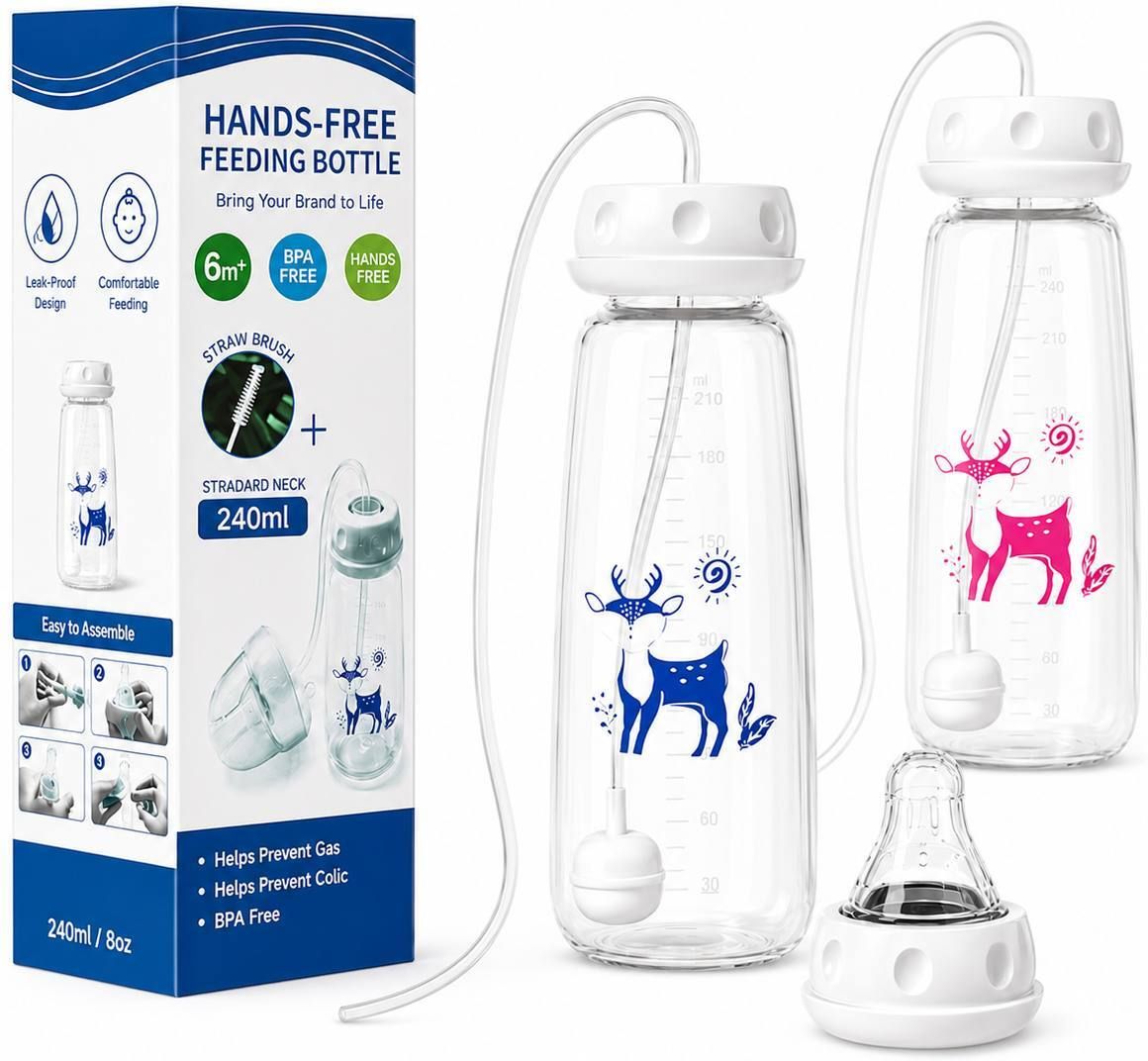 whipbird 3 in 1 Adjustable Leakproof Hands Free Baby Feeding Bottle - 240 ml-picture-21