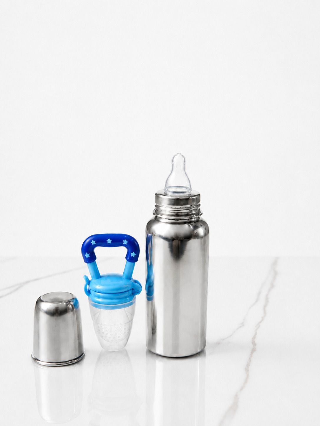 kidlux ml stainle240 ss steel baby bottle with food feeder - 240 ml-picture-23
