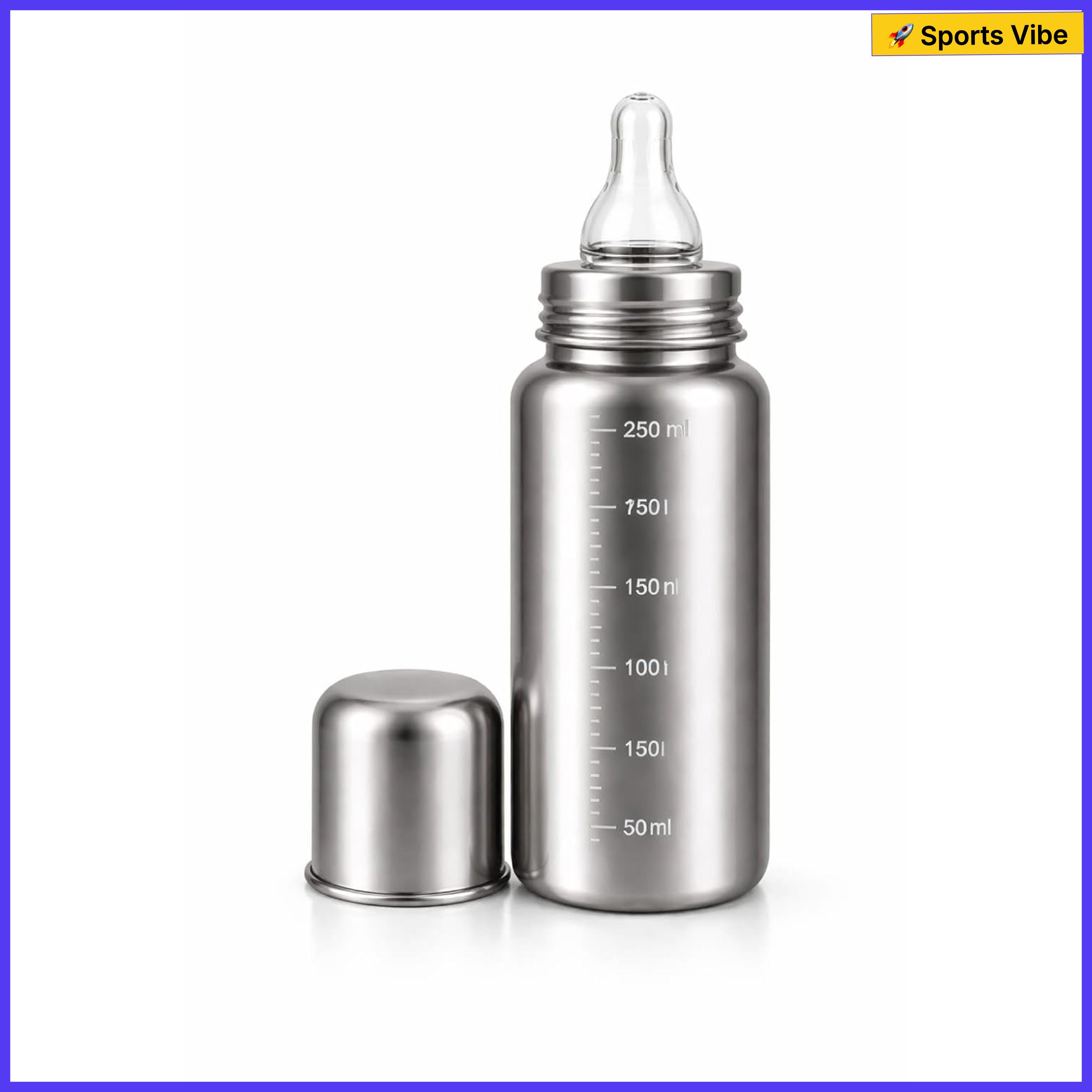 Premium Stainless Steel Baby Feeding Bottle, Anti-Colic Silicone, BPA-Free - 240 ml-image-17