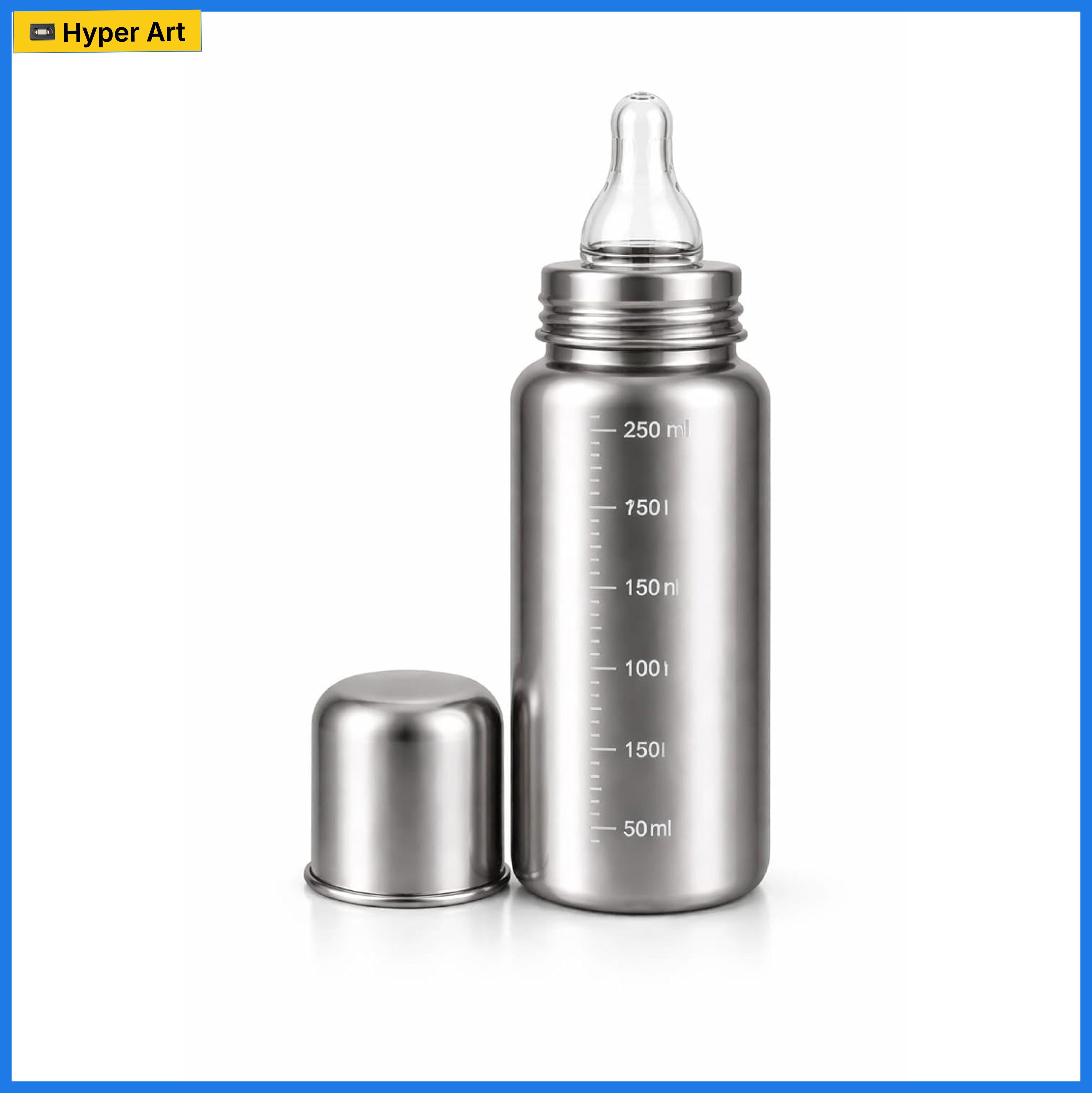 bubblino Premium Stainless Steel Baby Feeding Bottle, Anti-Colic Silicone, BPA-Free - 240 ml-picture-23