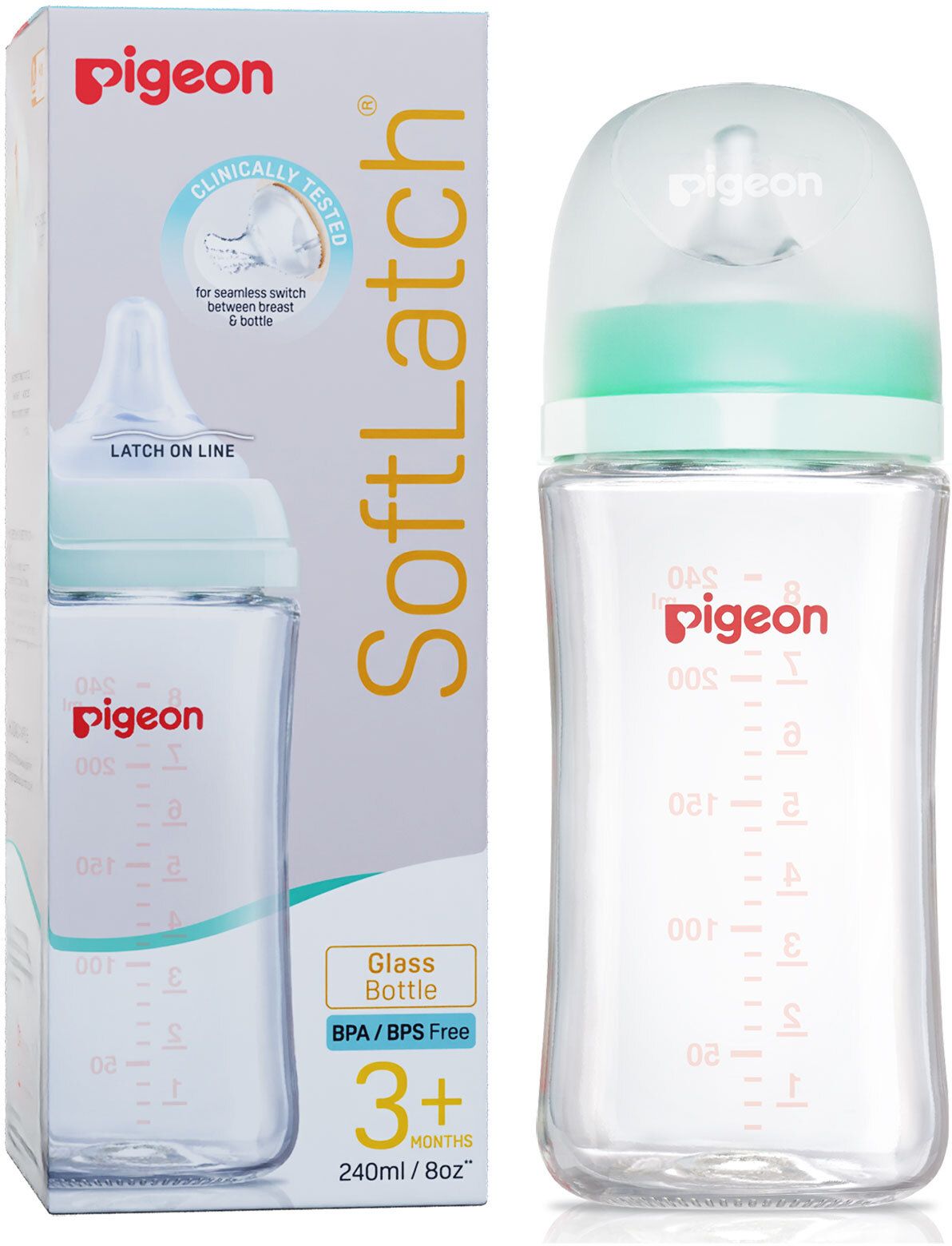 pigeon Wide Neck Glass Feeding Bottle for Babies 3 Months+ Made of Borosilicate Glass - 240 ml-picture-13