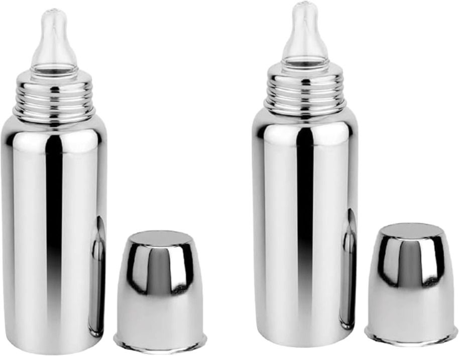 Baby feeding stainless steel bottle with BPA free 0 to 2 years Pack of 2 - 250 ml-image-24
