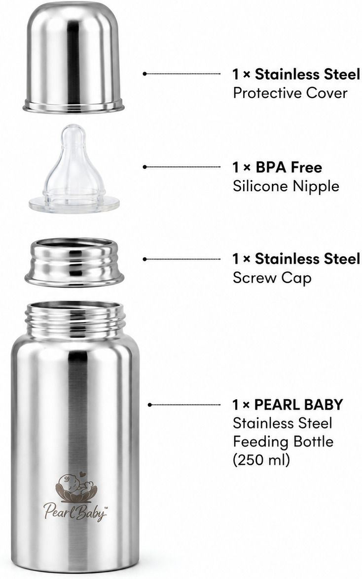Pure Sip SS304 Stainless Steel Feeding Bottle - 150 ml-image-49
