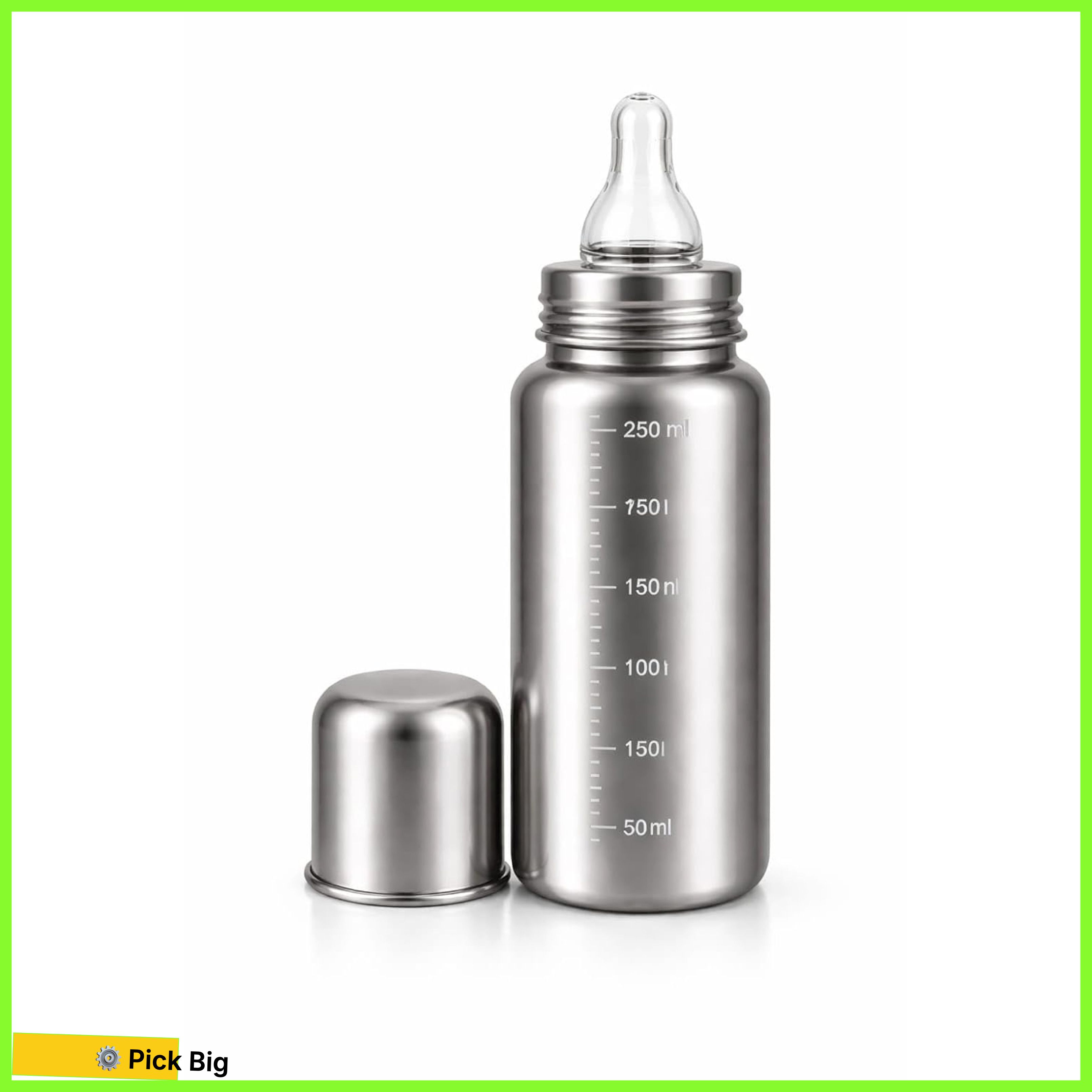 Premium Stainless Steel Baby Feeding Bottle, Anti-Colic Silicone, BPA-Free - 240 ml-image-49