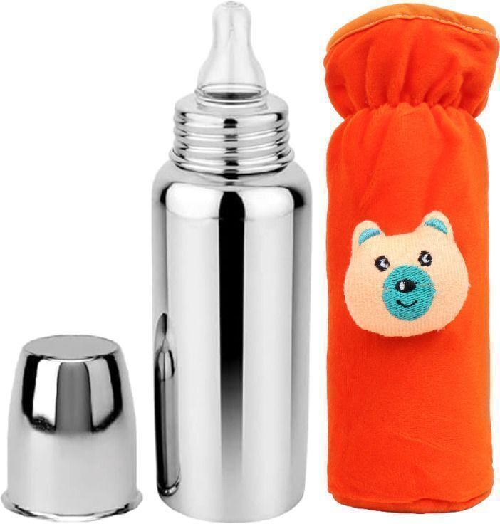 Baby feeding bottle ,BPA Free, Anti-colic, Plastic-Free, 250ml,(Stainless Steel) - 250 ml-image-6