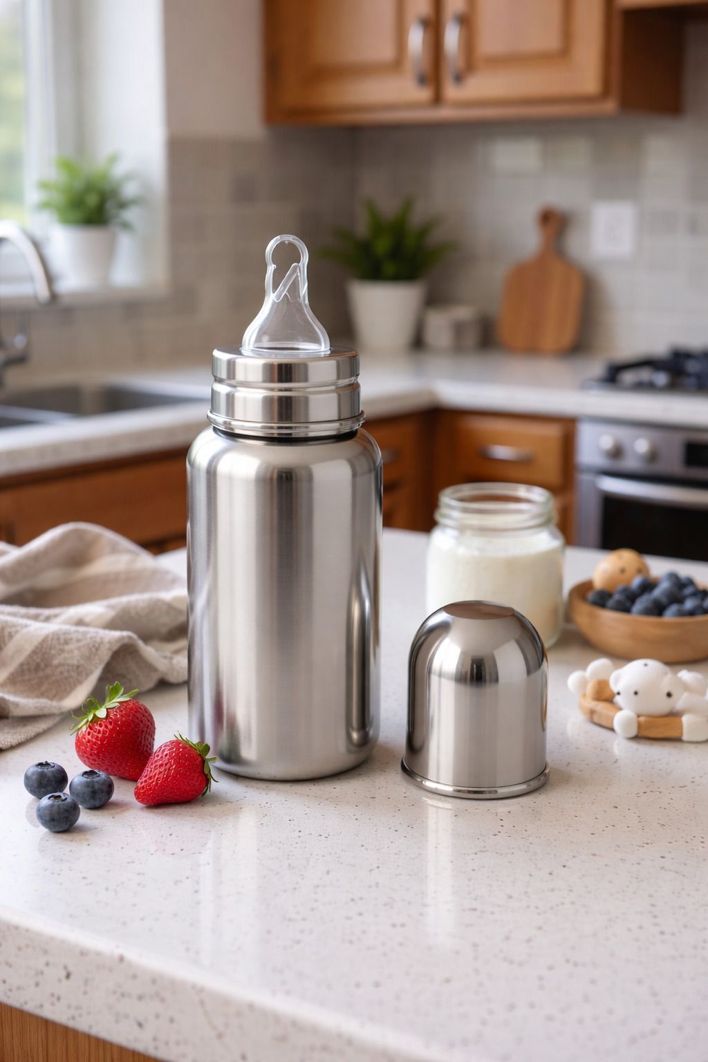 Stainless Steel Baby Feeding Bottle 304 Grade Steel BPA Free Safe for Newborns - 150 ml-image-7