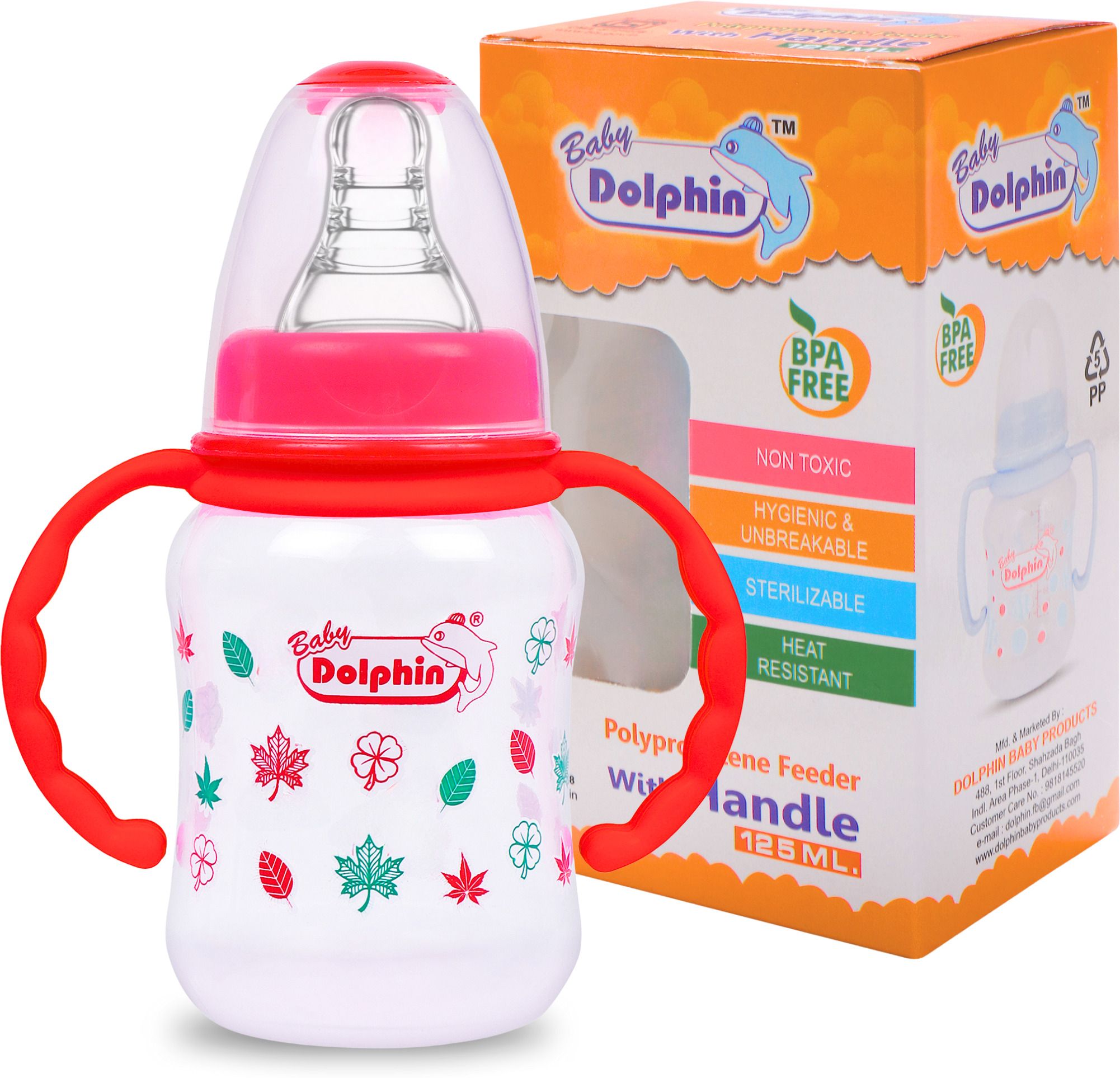 Anti-Colic Slim Neck Baby Feeding Bottle with Handle, BPA Free, Milk Bottle, 3m+ - 125 ml-image-26