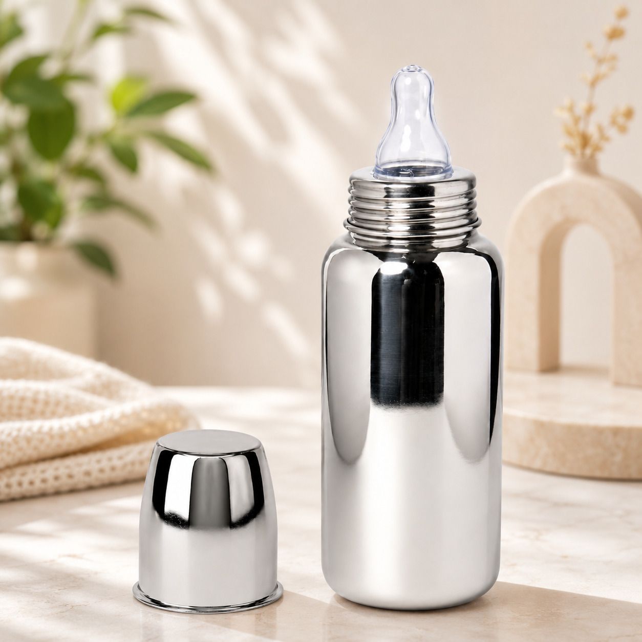 bachpan Steel Feeding Bottle | 304 Stainless Steel Baby Bottle for Newborn Milk - 250 ml-picture-45