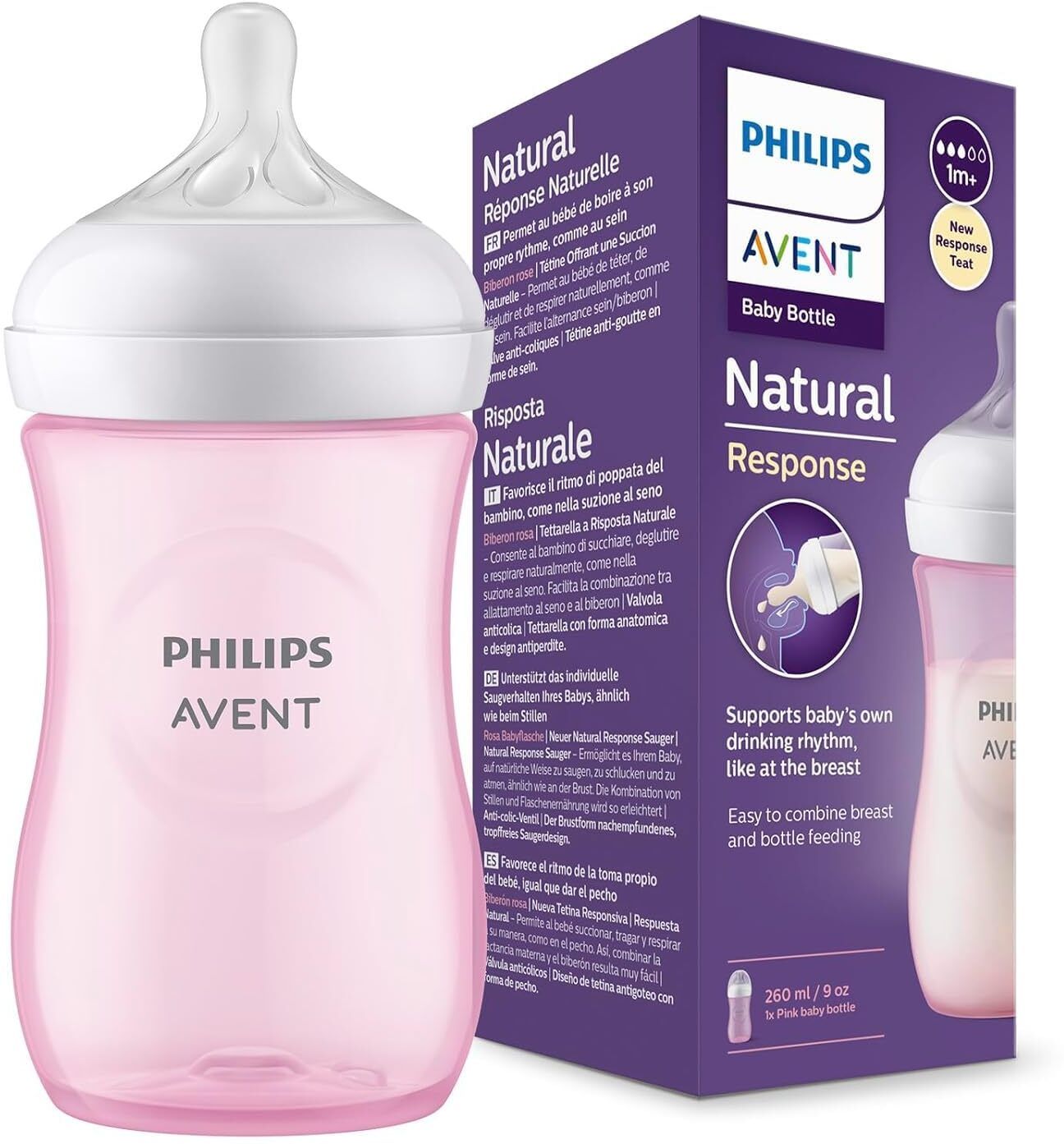 philips avent Natural Baby Bottle 260ml (Pink) - 260 ml-picture-40