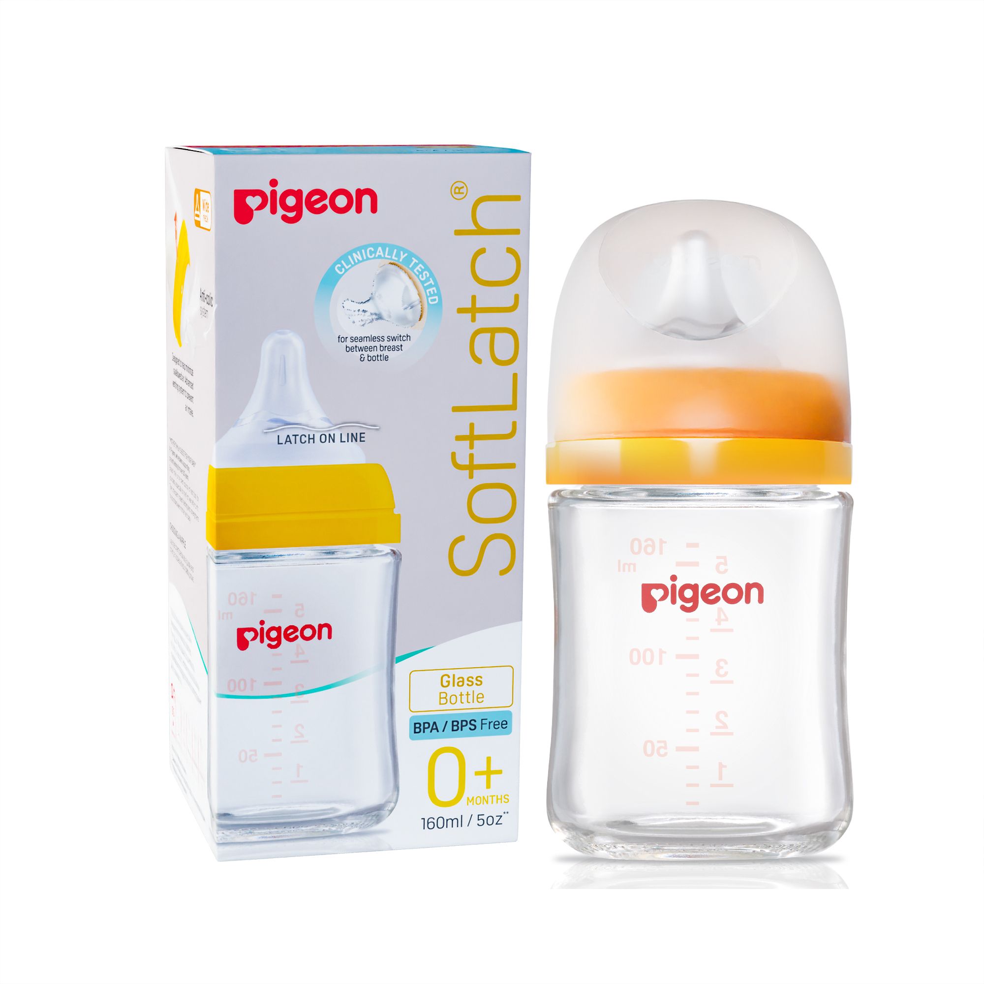 pigeon Wide Neck Glass Feeding Bottle, New Born/Infants/Toddler - 160 ml-picture-29