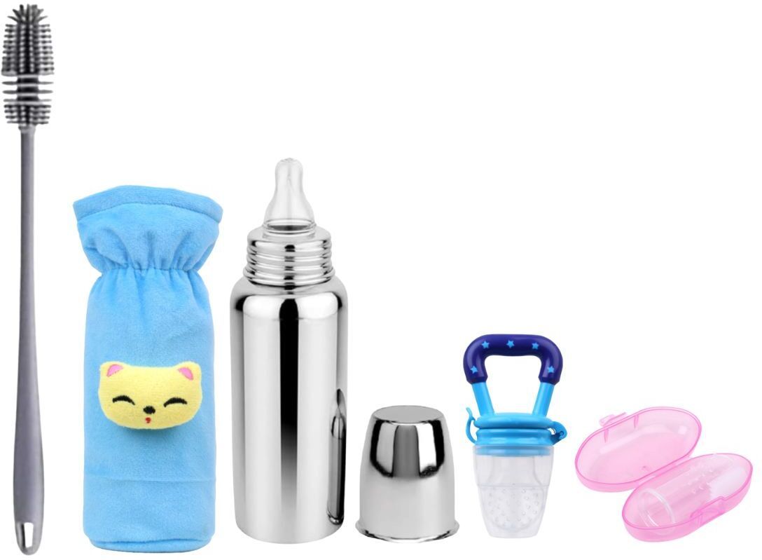 fashion minis Baby Milk Bottle with Cleaning Brush and Baby Toothbrush Set - 250 ml-picture-43