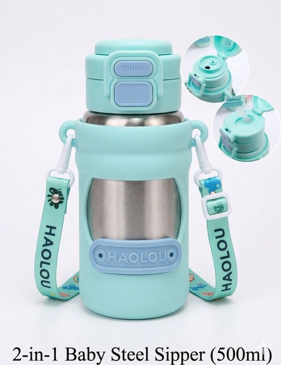 shoppizone Kids Insulated Stainless Steel Sipper Bottle 500ml with Straw-picture-7