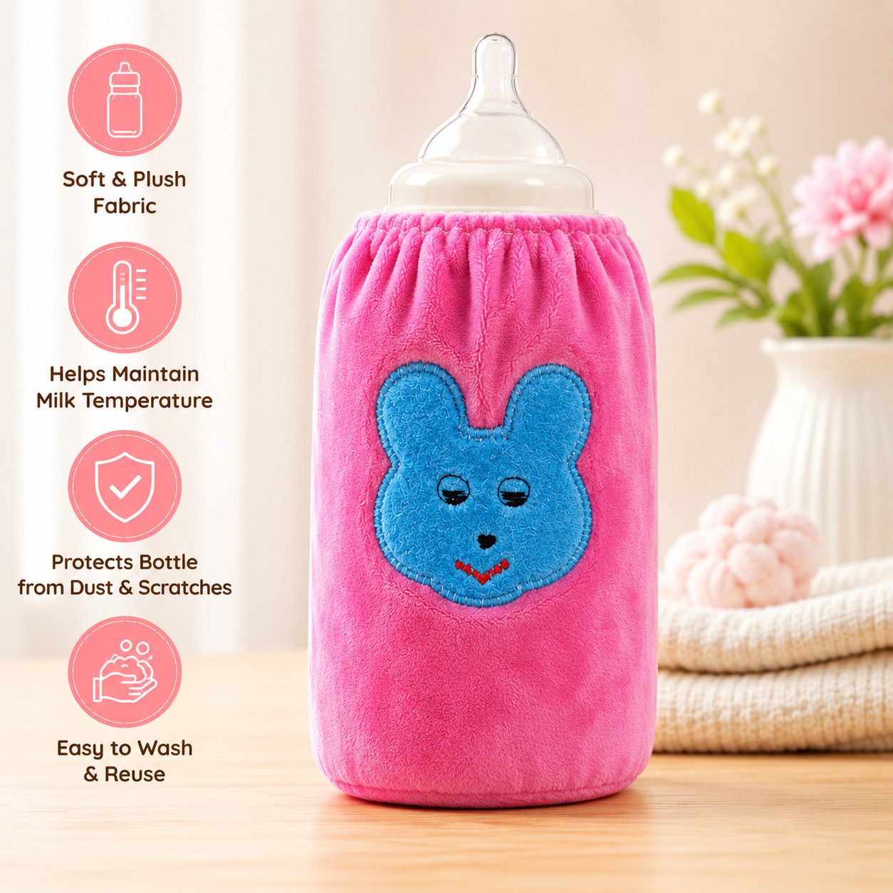 Cotton Milk bottle Cover | Soft Cotton Baby Feeding Bottle Cover-image-49
