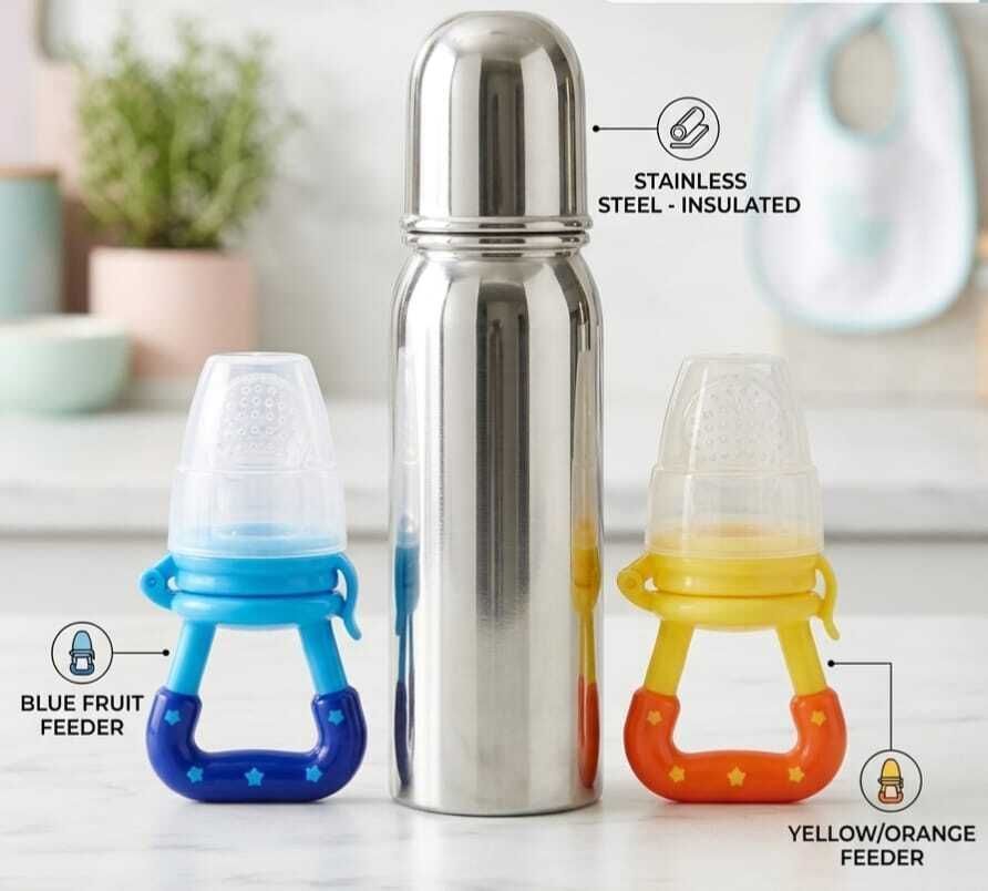 Stainless Steel Baby Feeding Bottle BPA Free, 304 Food Grade, fruits feeder-2 - 240 ml-image-28