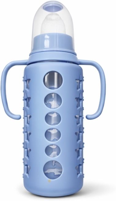 Glass Bottle with Cozy Silicone Cover & Handel, BPA Free Silicone Nipple. - 240 ml-image-19