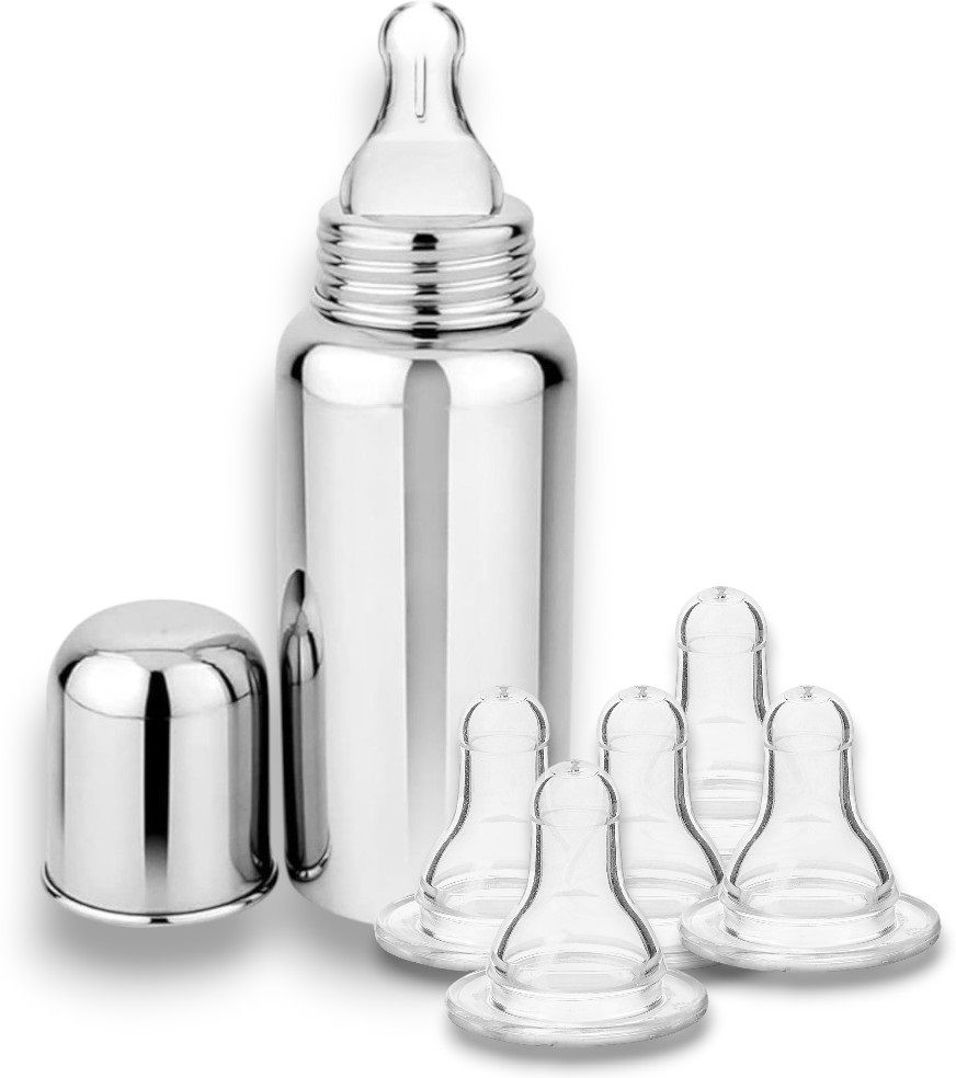 rb point COMBO PACK BOTTLE+ 3 NIPLES Stainless Steel Baby Feeding Bottle for Kids - 250 ml-picture-19