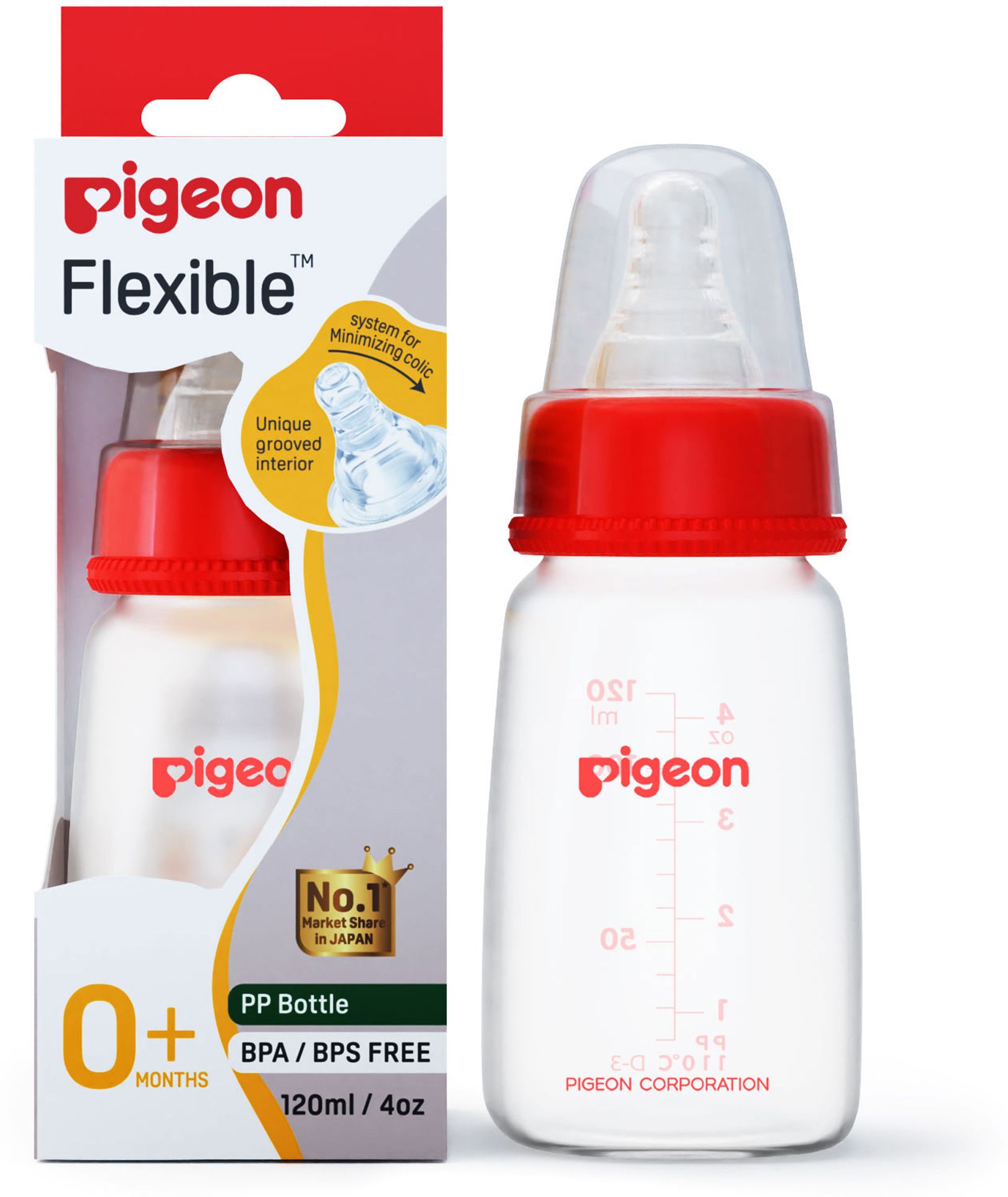 pigeon PERISTALTIC NURSING BOTTLE KPP 120ML(RED) NIPPLE S - 120 ml-picture-25