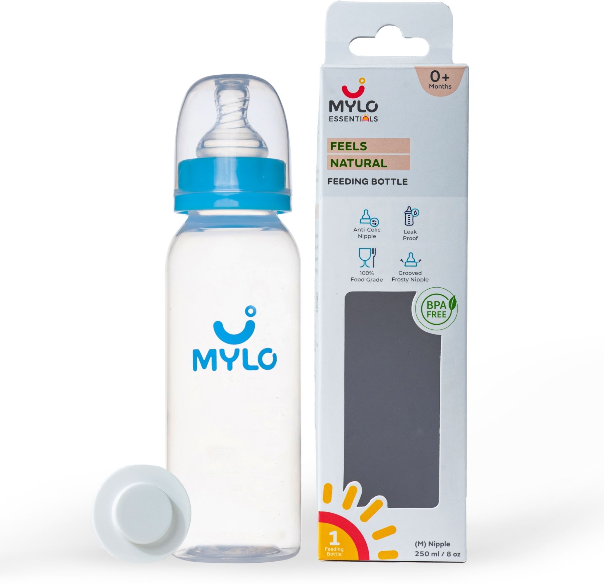 Baby Feels Natural Feeding Bottle for New Born Babies | Anti Colic | Easy Flow - 250 ml