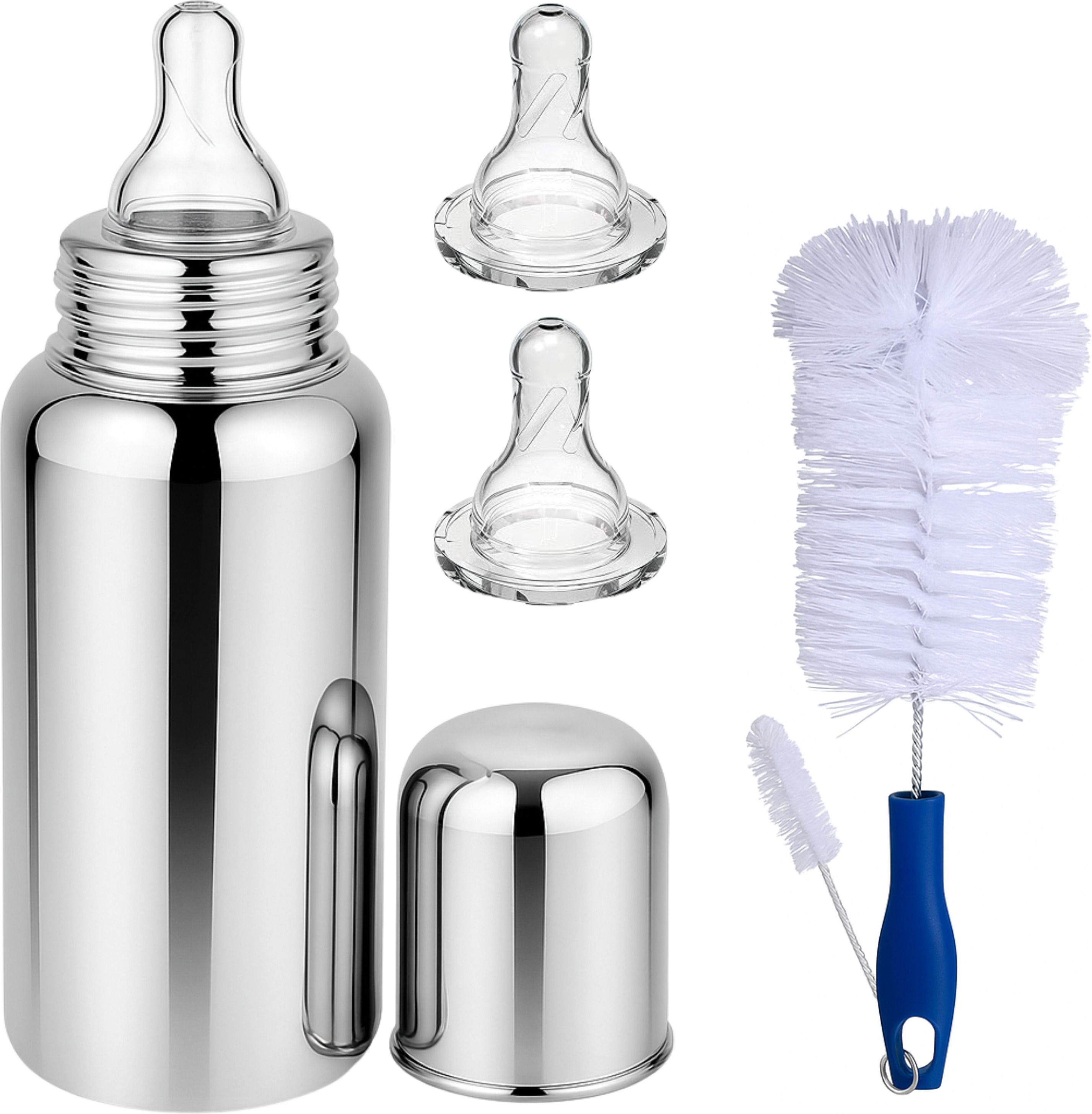 pappa Baby Feeding Bottle with 2 Cleaning Brushes 2 Nipple Free set - 250 ml-picture-44