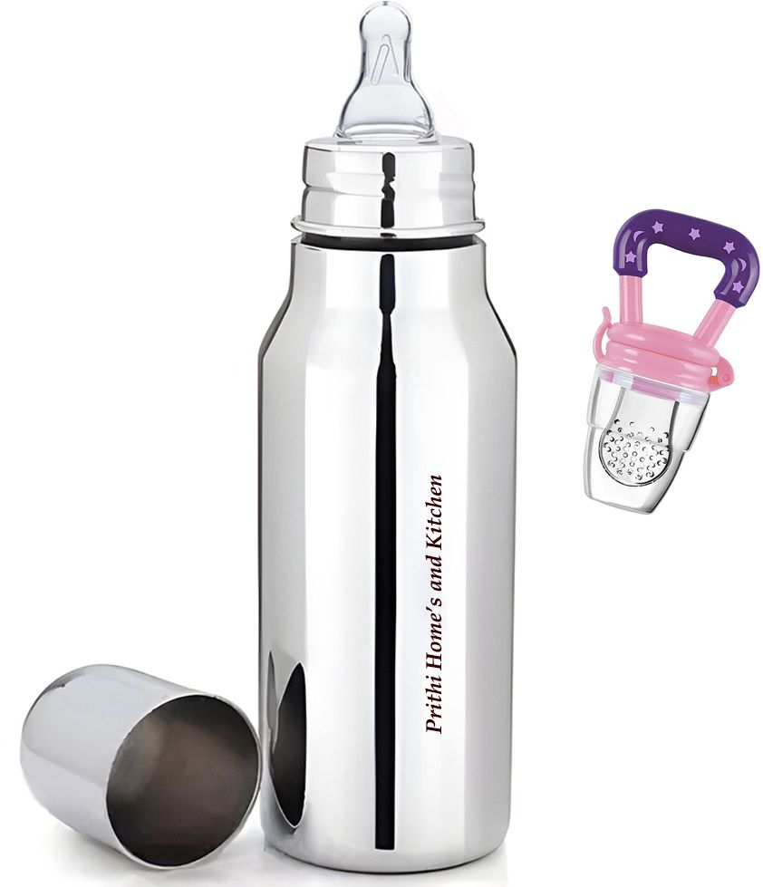 prithi home's and kitchen 350 ml Deluxe feeding bottle for feeding water and milk with 1 pc Fruit Nibbler - 350 ml-picture-19