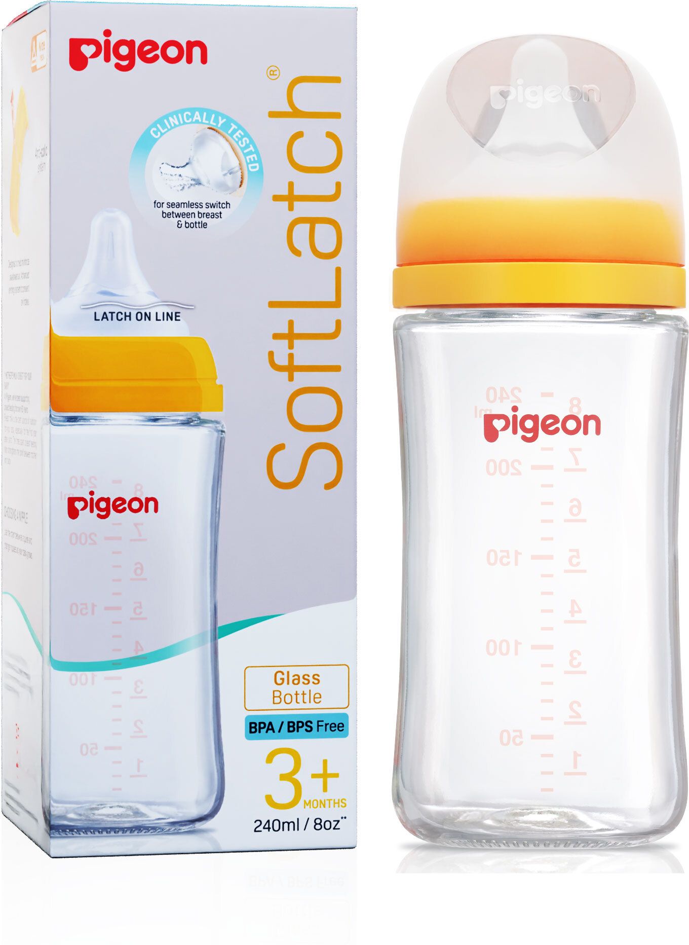 pigeon Wide Neck Glass Feeding Bottle, New Born/Infants/Toddler - 240 ml-picture-14