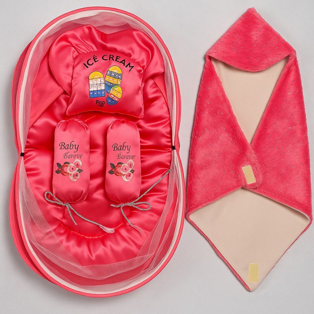 amaar praan BabyBedding_Combo_SatinFur_Pink Bunting Bag-picture-12