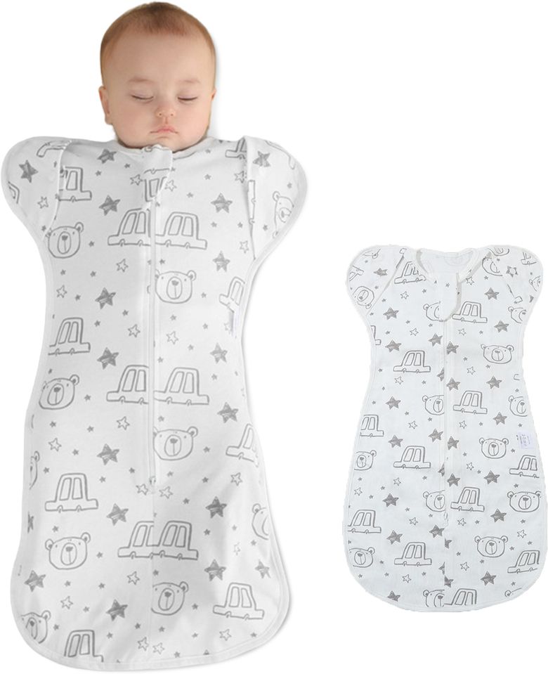 Baby Swaddle Wrap for Newborns 100 Percent Cotton Sleeping Blanket Arms Up Sacks Bunting Bag-image-13