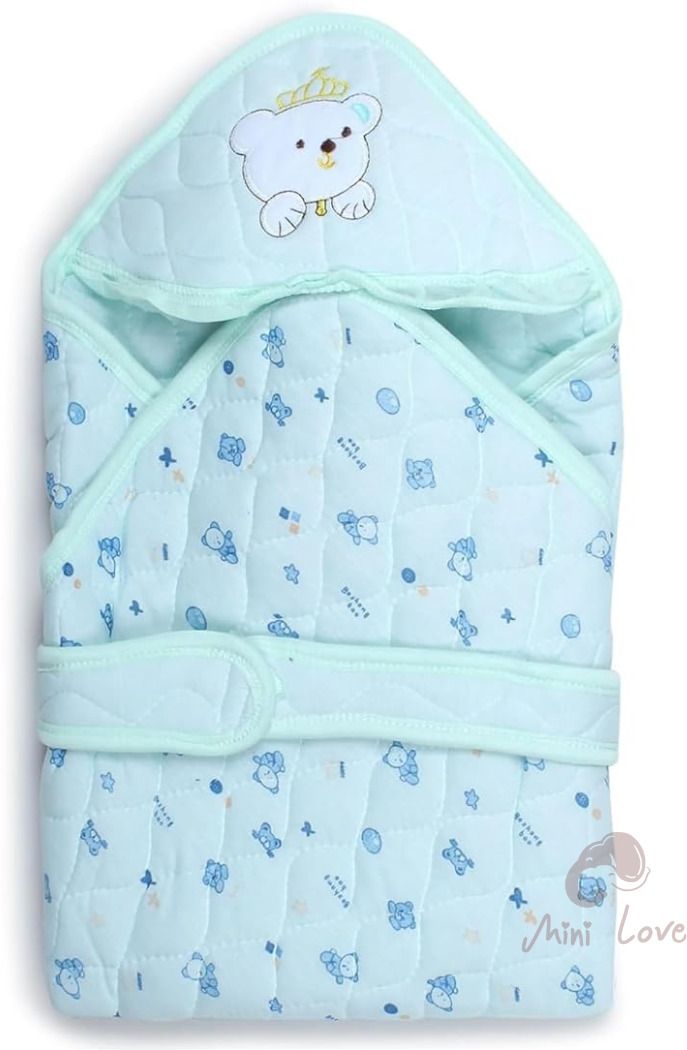 mini love Cartoon Hooded Wrapper with Belt | All Season Ultrasoft Single AC Hooded Blanket Bunting Bag-picture-23