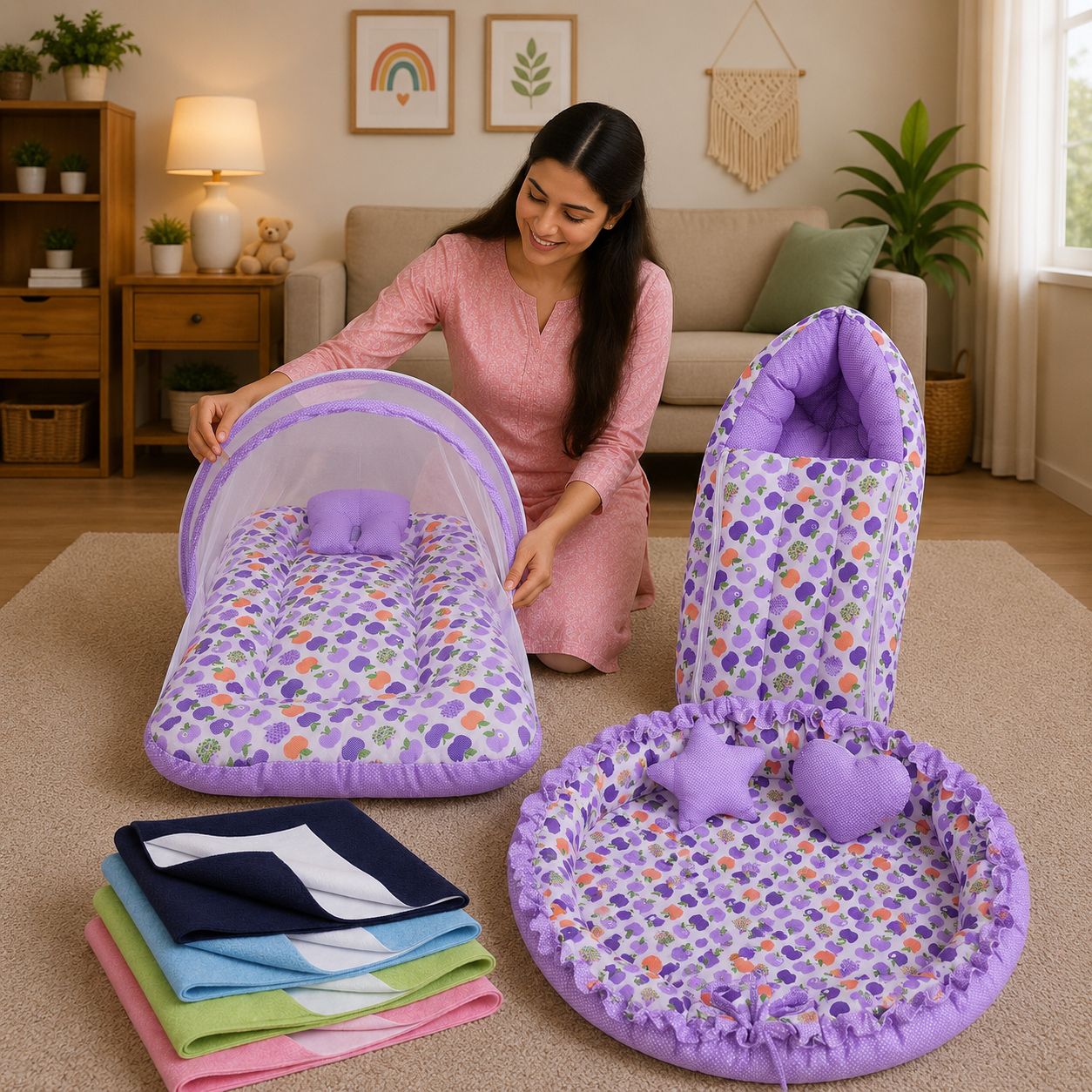 Cotton Baby Bed Sized Bedding Set-image-15