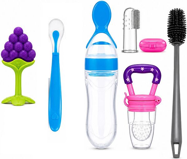 secret huda Premium Baby Feeding Combo – Feeder Bottle, Spoon Bottle, Nibbler & Brush Set-picture-37