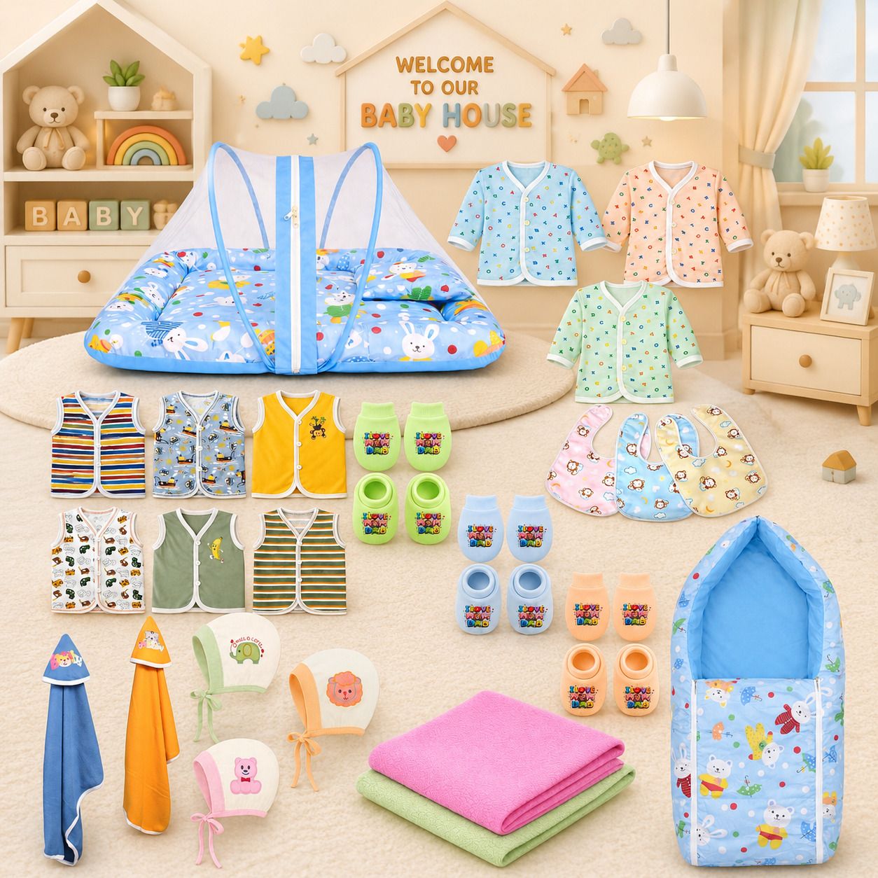 kwitchy New Born Baby Boys & Baby Girls Welcome Kit 27 Daily Needs item In 1 Kit-picture-15