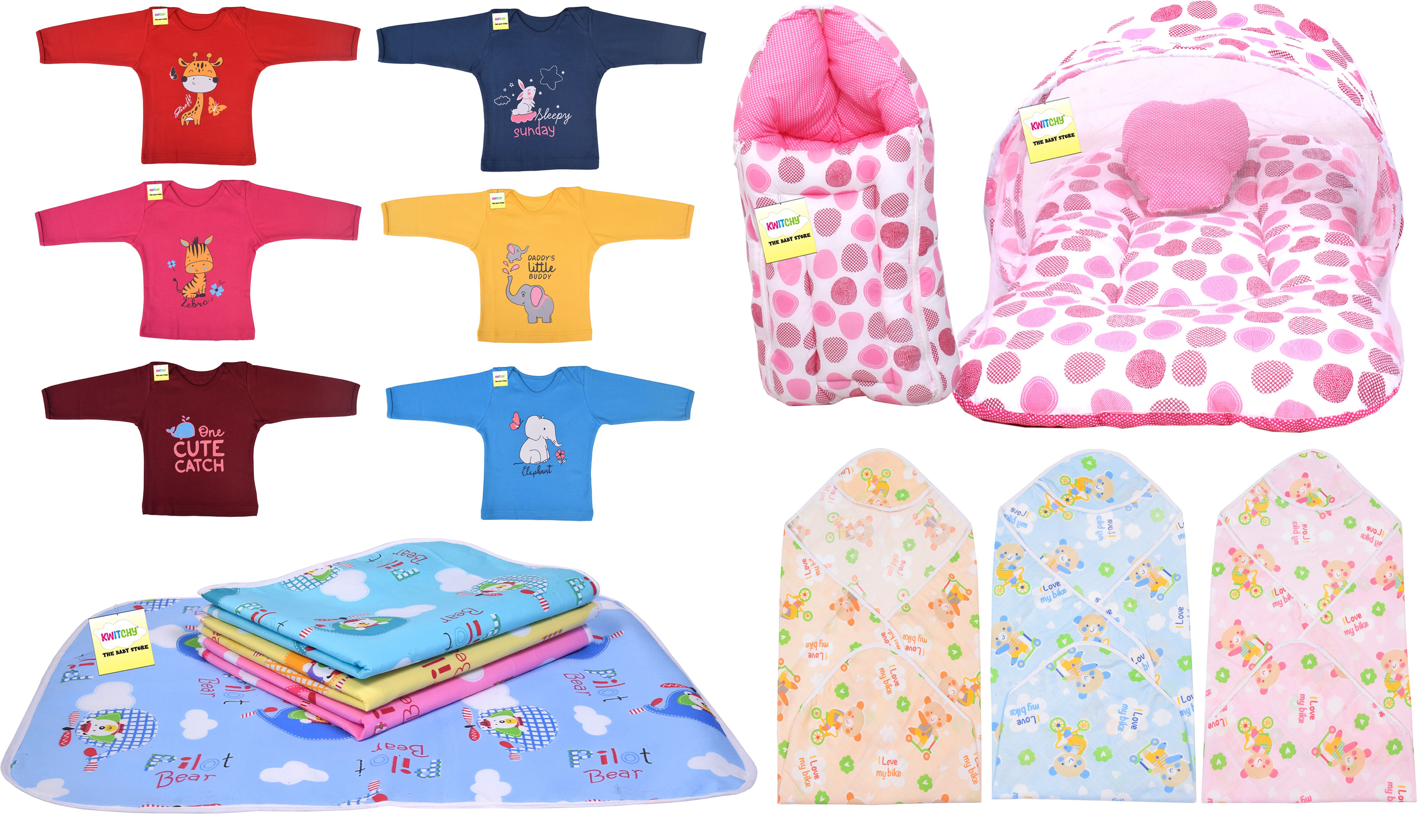 kwitchy New Born Baby Care Essential Bedding Set Combo-picture-38