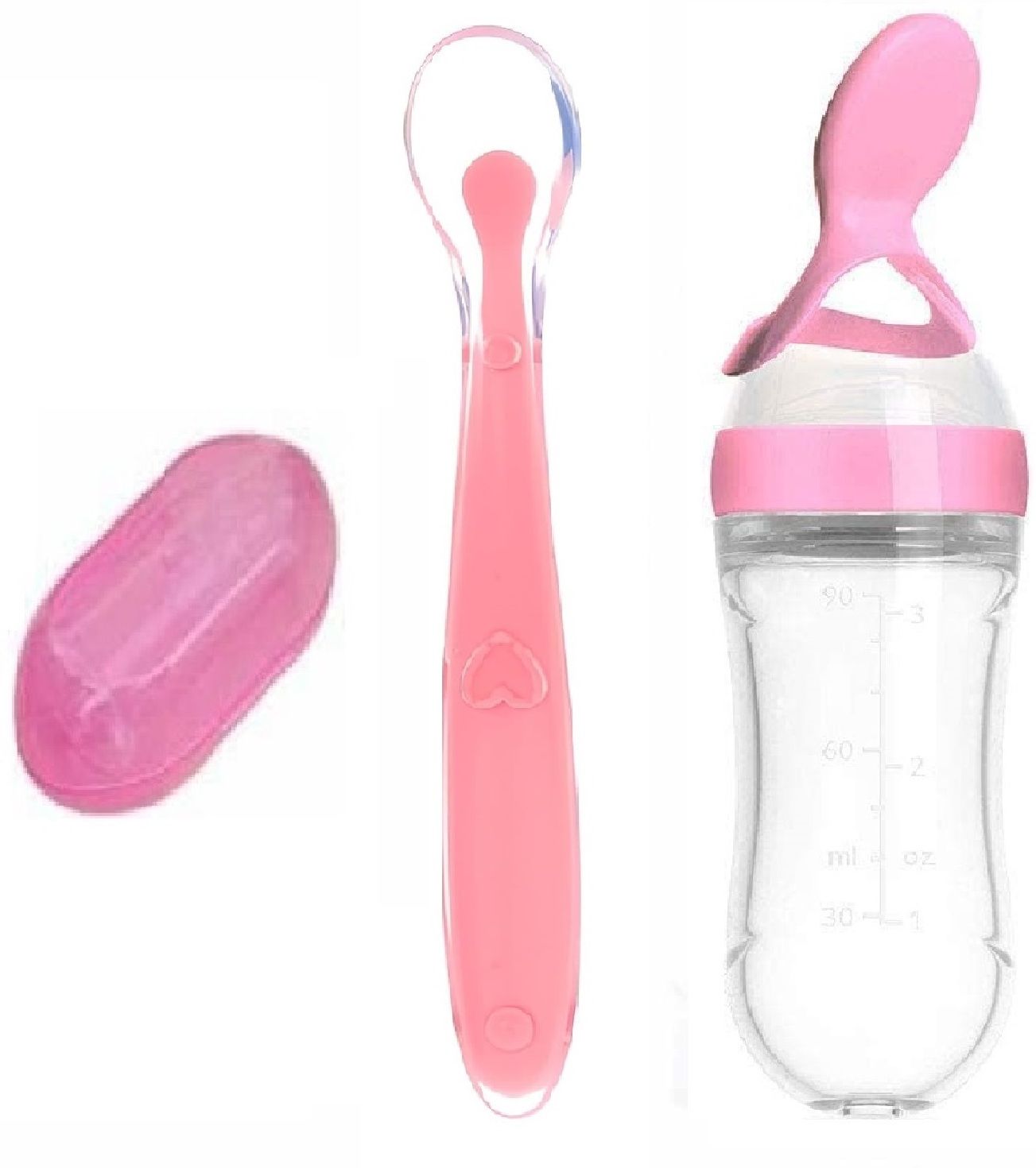 Combo of 3 Item-Spoon Bottle 1 Pcs ,Flinger Brush 1 Pcs With 1 Pcs Silicon Spoon - Silicone-image-46