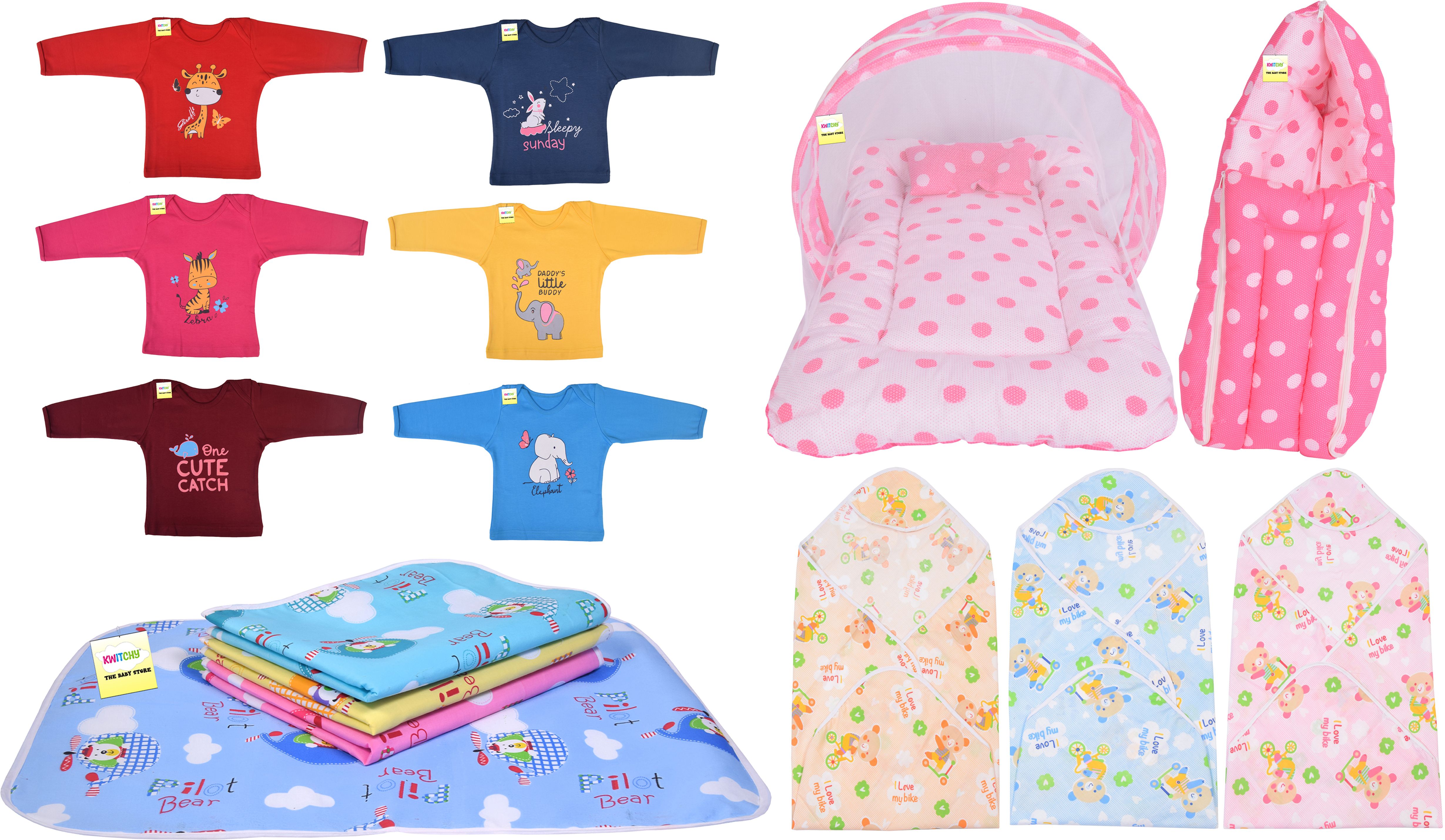 kwitchy New Born Baby Care Essential Bedding Set Combo-picture-32
