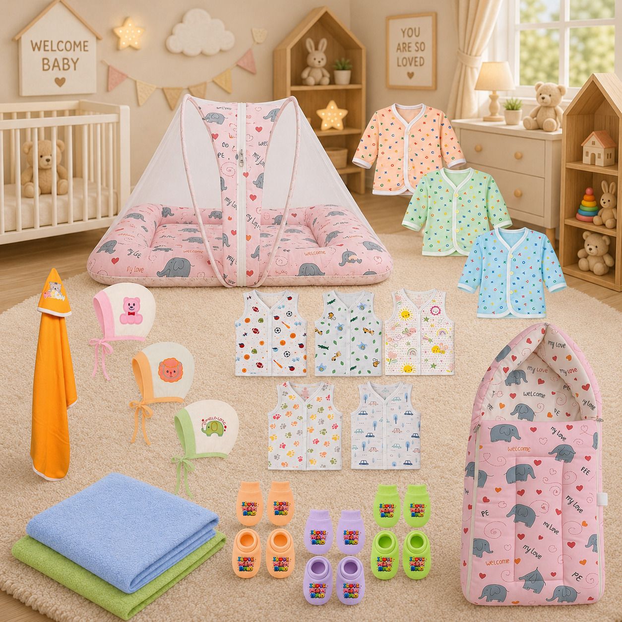 babytoons New Born Baby Complete Essential Gift Combo Pack-picture-1
