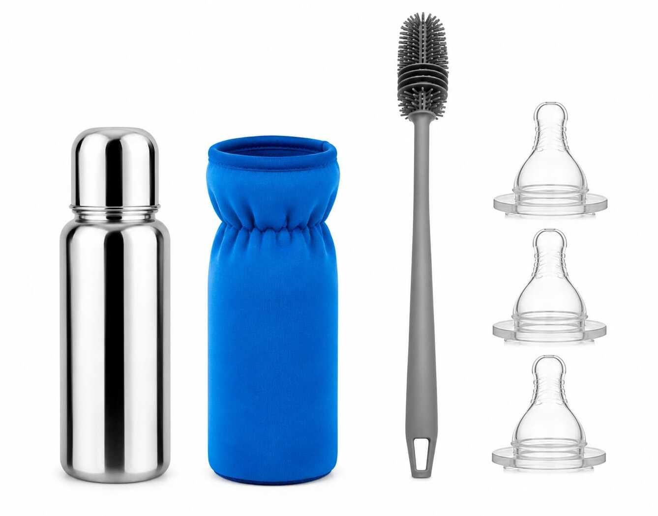 mini world Premium Stainless Steel Baby Feeding Bottle Set 250ml with Bottle Cover-picture-35