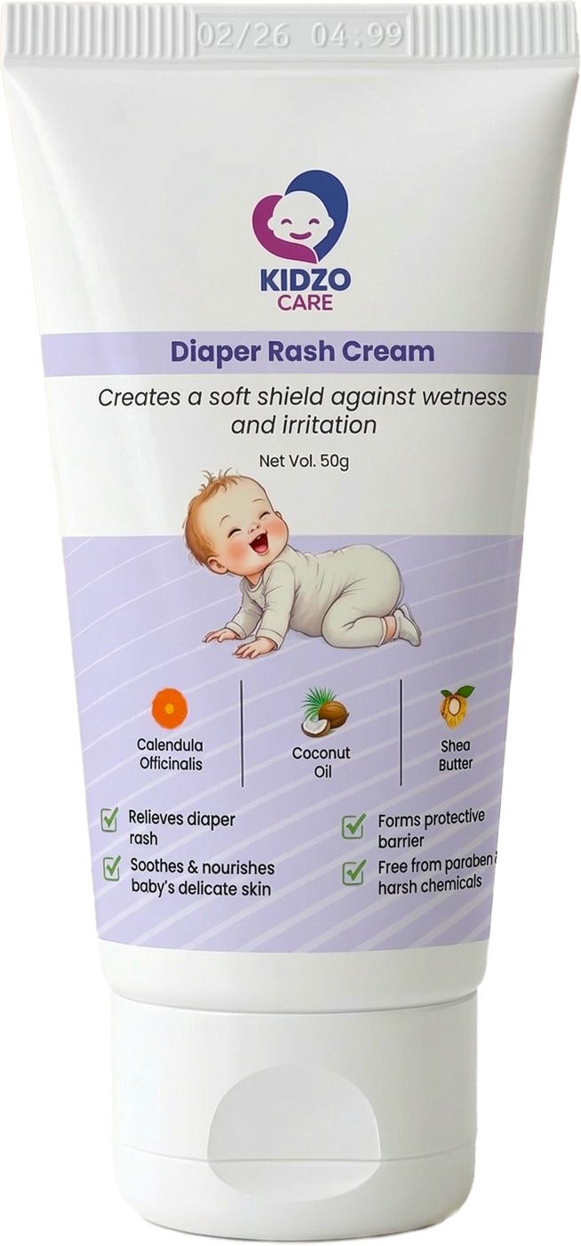 KIDZO CARE Baby Diaper Rash Cream with Calendula Coconut Oil & Shea Butter Gentle Baby Skin Care Cream for Daily Use-image-49