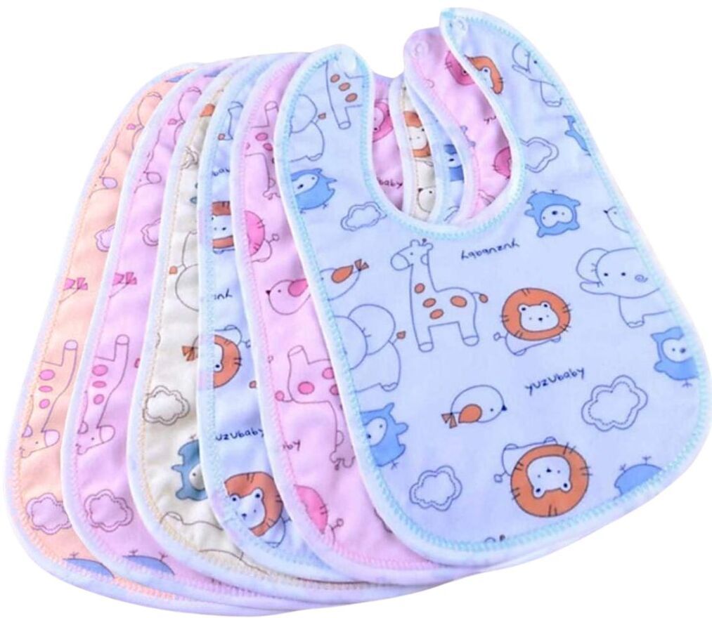 Baby Bibs Apron for Feeding Cute Animated Print with Tich Button (Pack of 6)-image-17