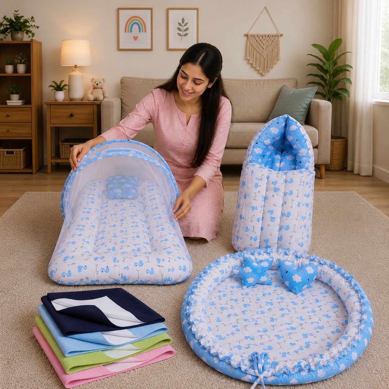 kwitchy New Born Baby Complete Bedding Set Combo Pack-picture-33