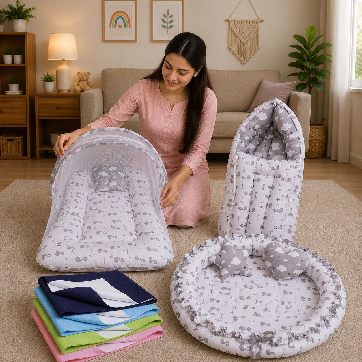 kwitchy New Born Baby Complete Bedding Set Combo Pack-picture-16