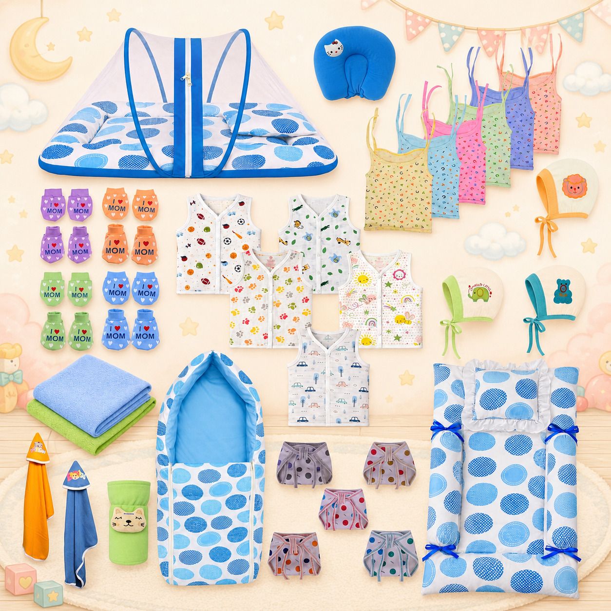 kwitchy New Born Baby Boys & Baby Girls Daily 36 Item Combo Pack-picture-1