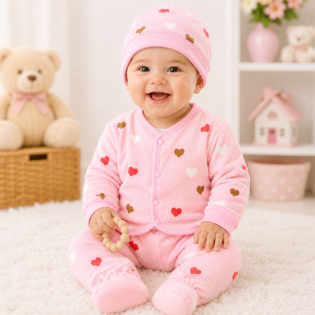 vidhun Newborn Newborn Baby Gift Set 5 Piece Soft Velvet Winter Clothing-picture-36