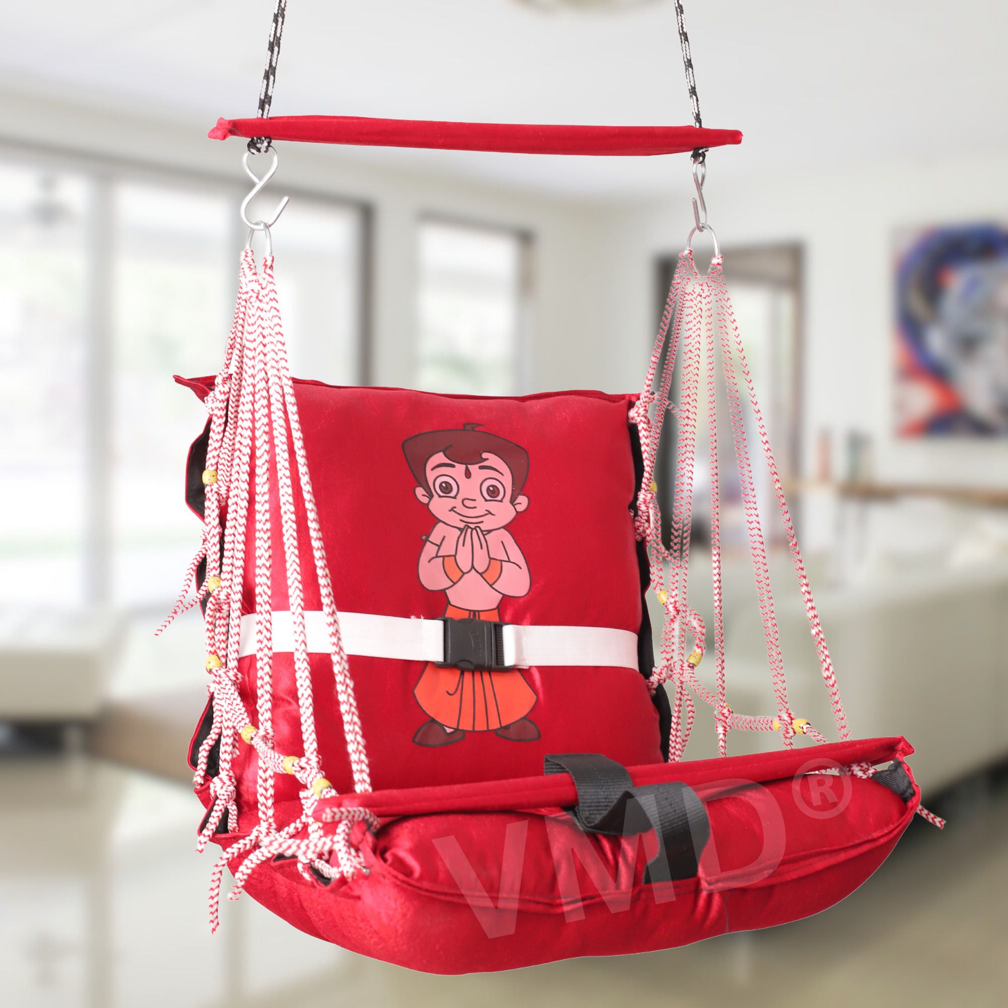 Cotton Swing Chair, JULA for Kids Folding and Washable1-6 Years with Safety Belt Baby Cuddler-image-6