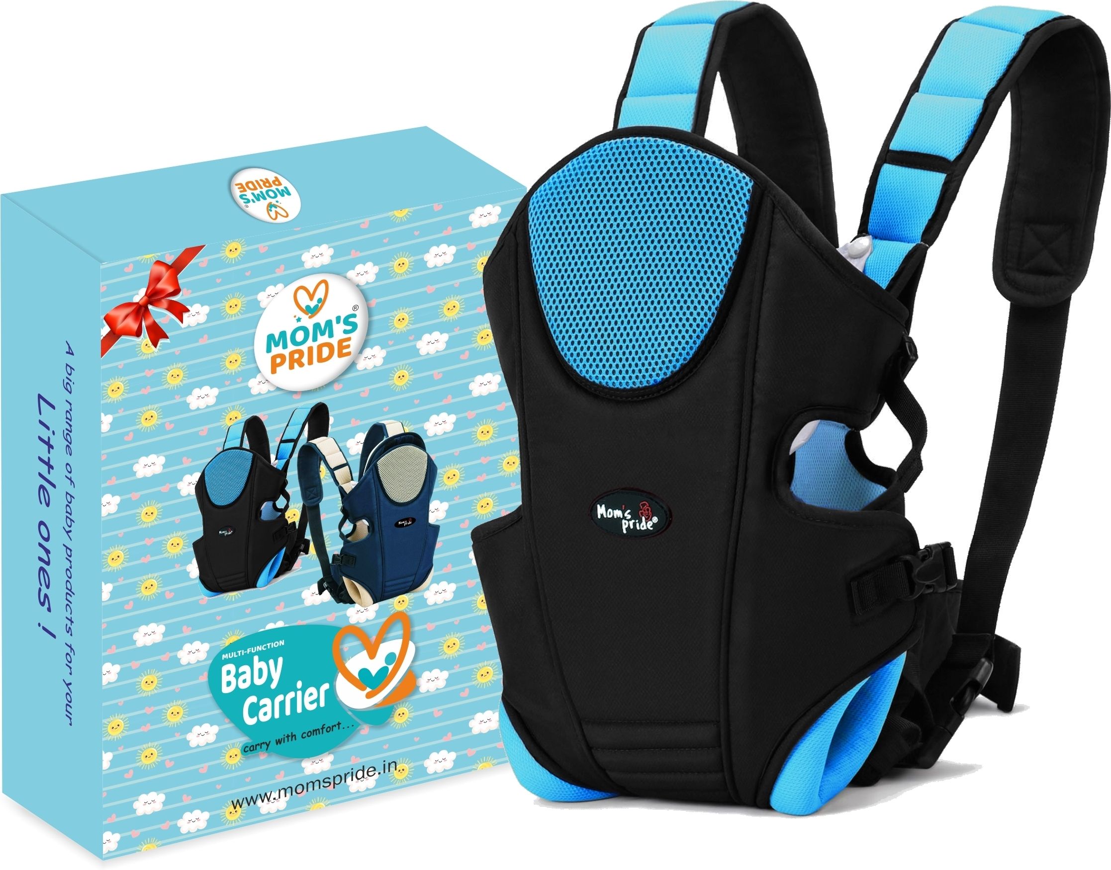 Adjustable Baby Carrier Bag (Black-Blue, Front carry facing out) Baby Carrier